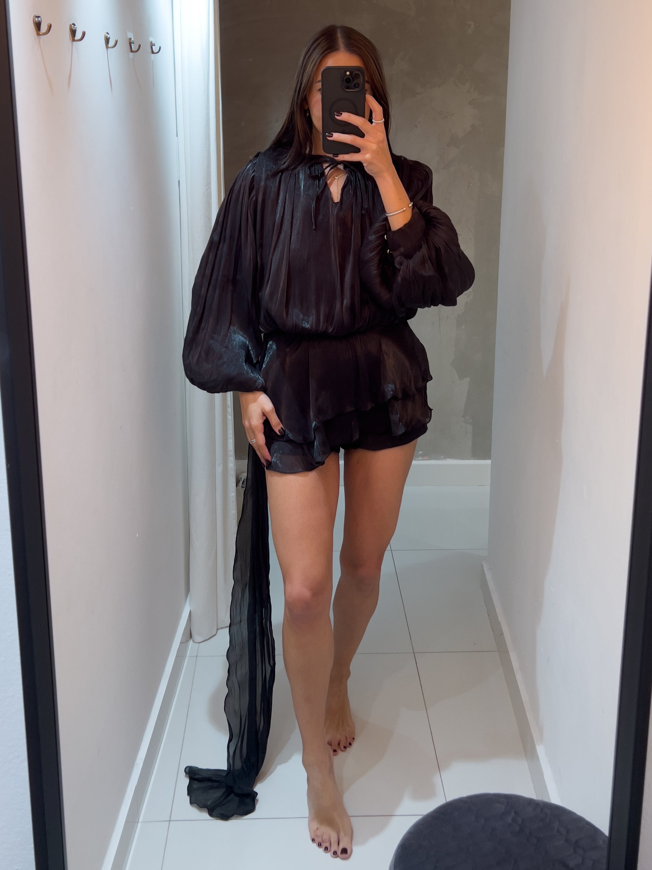 CHARLOTTE BLACK STATEMENT SHORTS SET