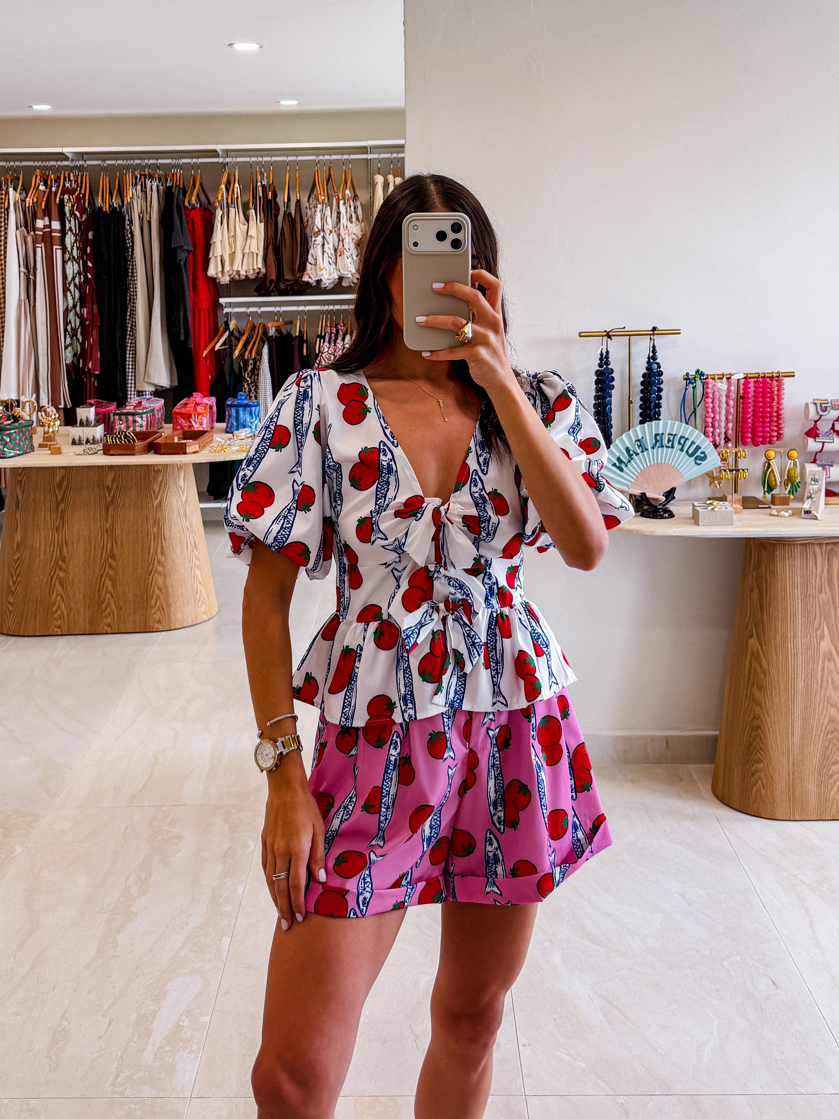 MERI TOMATO PRINT COLORBLOCK SET