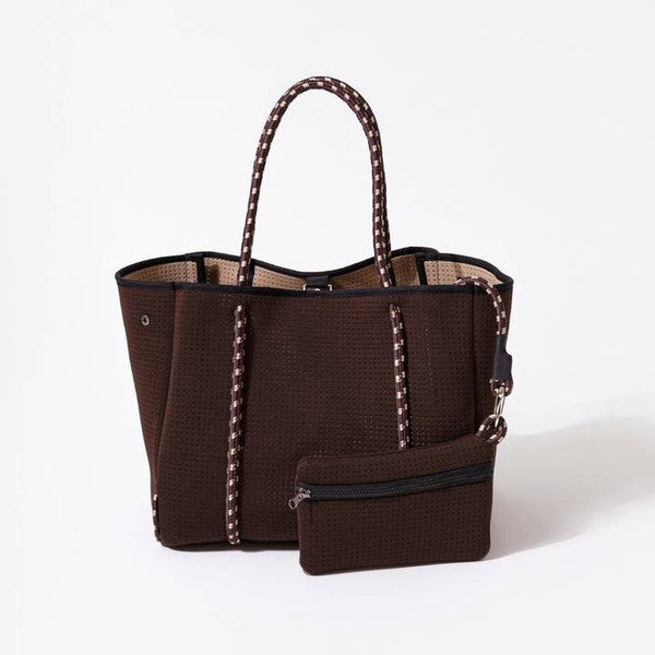 (PRE-ORDER) -  ESPRESSO BROWN NEOPRENE TOTE BAG