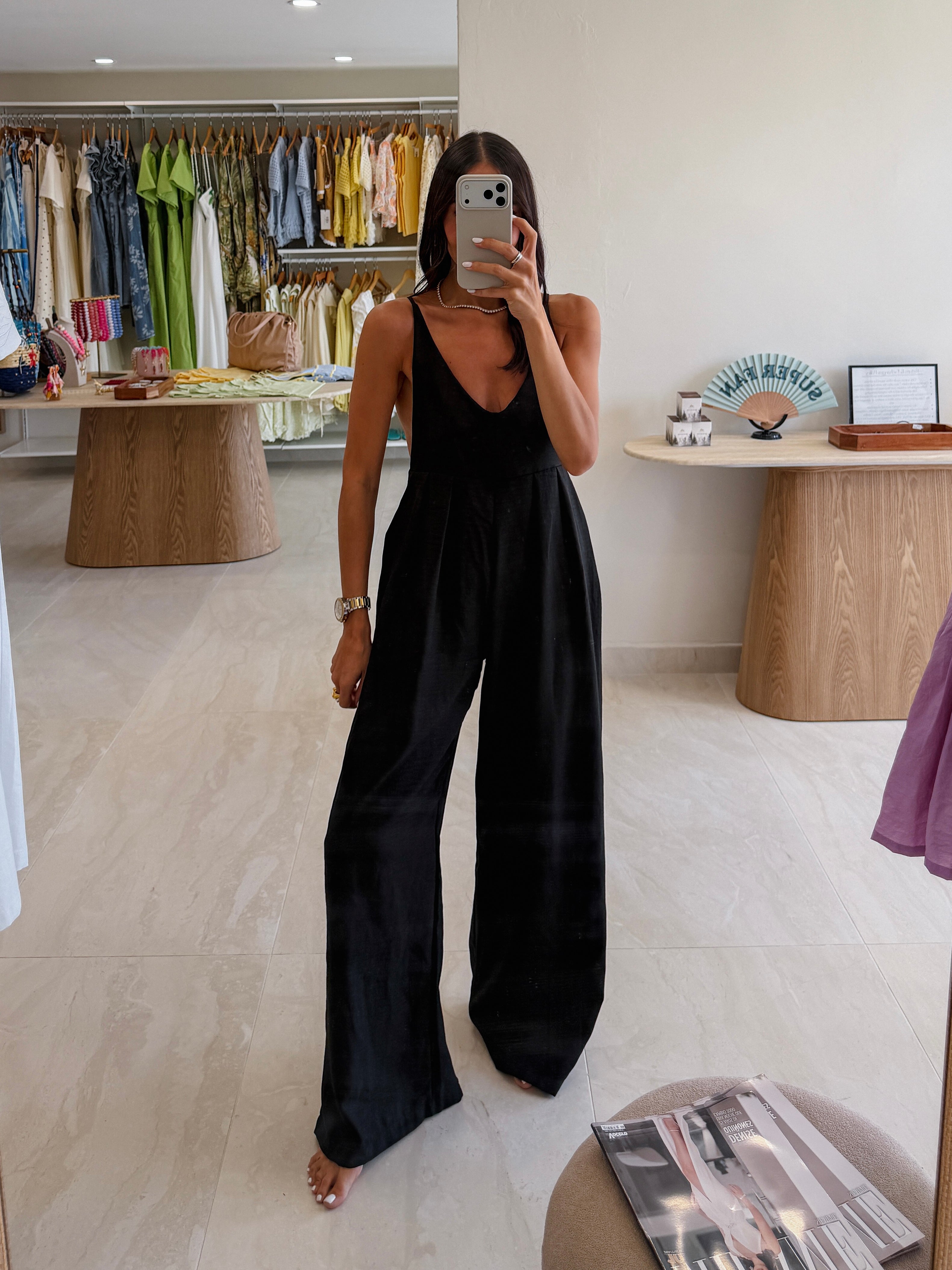 NADIA VNECK BACK TIE JUMPSUIT