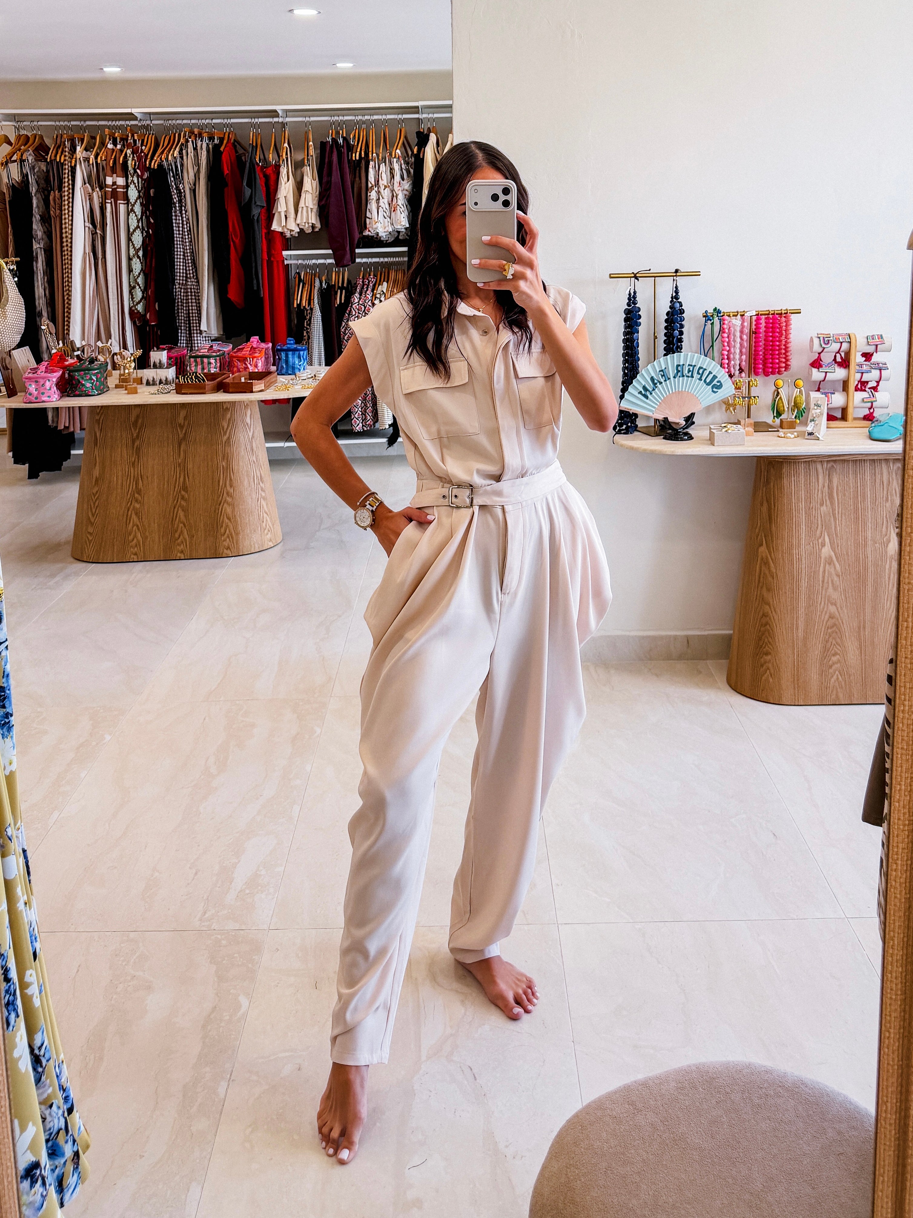 SIENNA IVORY RUCHED JUMPSUIT