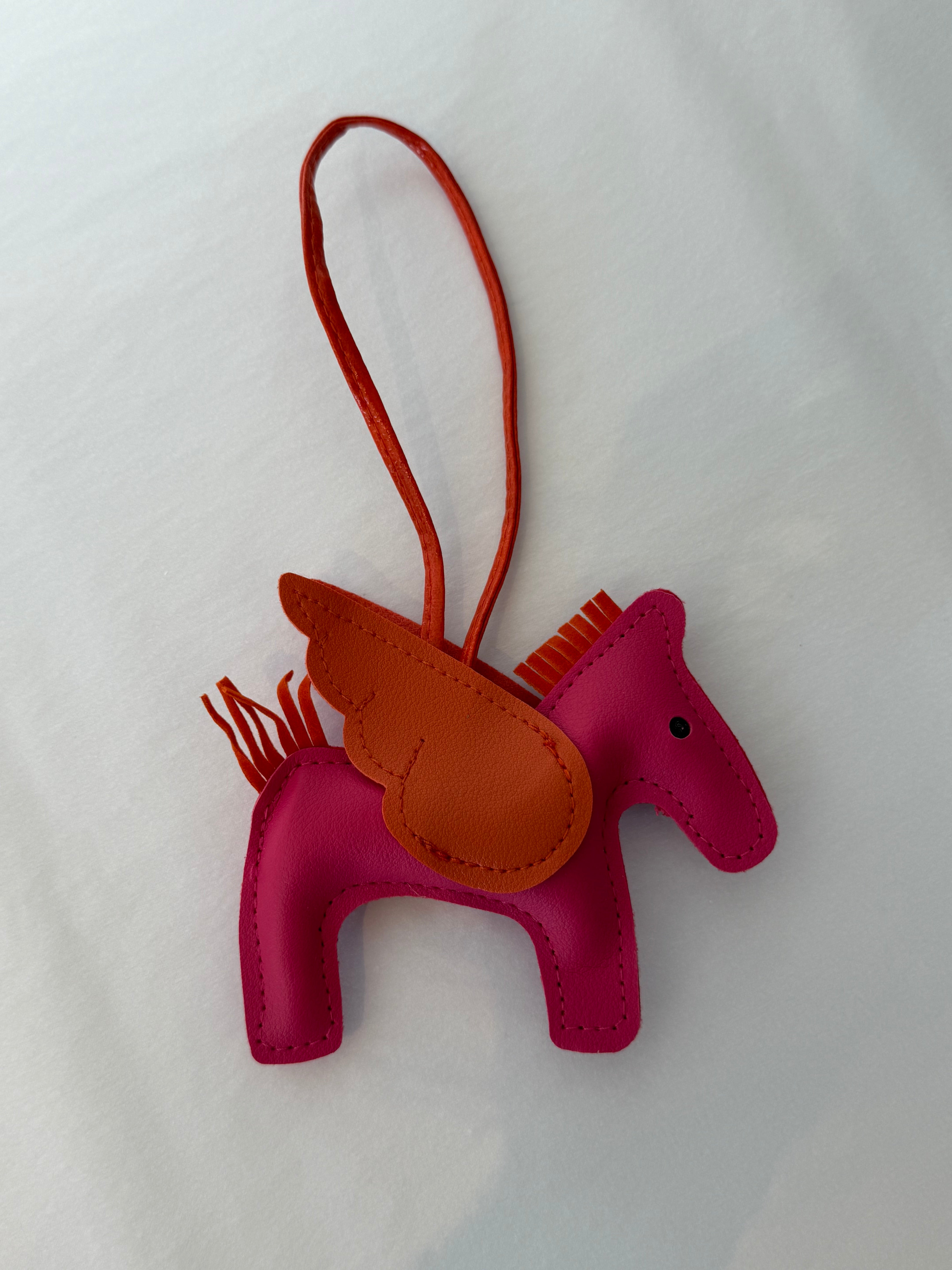 PINK/ ORANGE UNICORN BAG CHARM