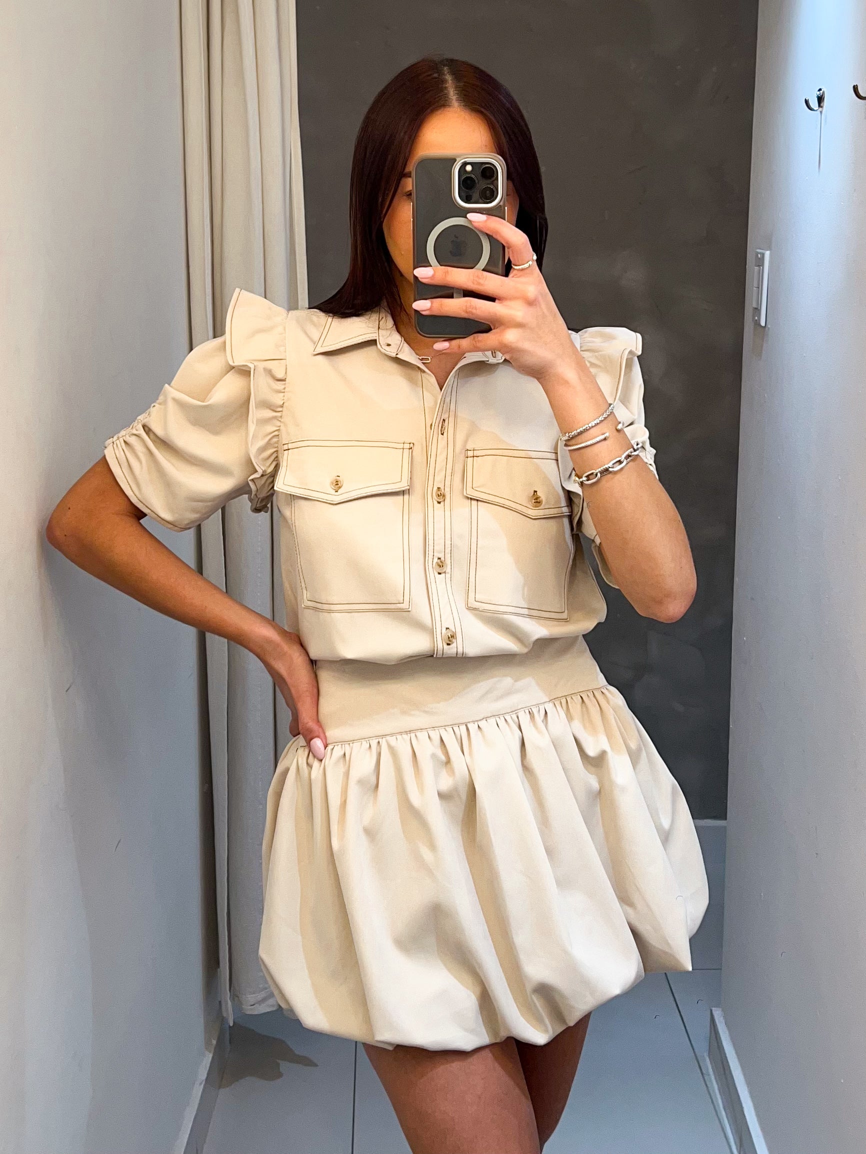 LARISSA CREAM SKORT SET