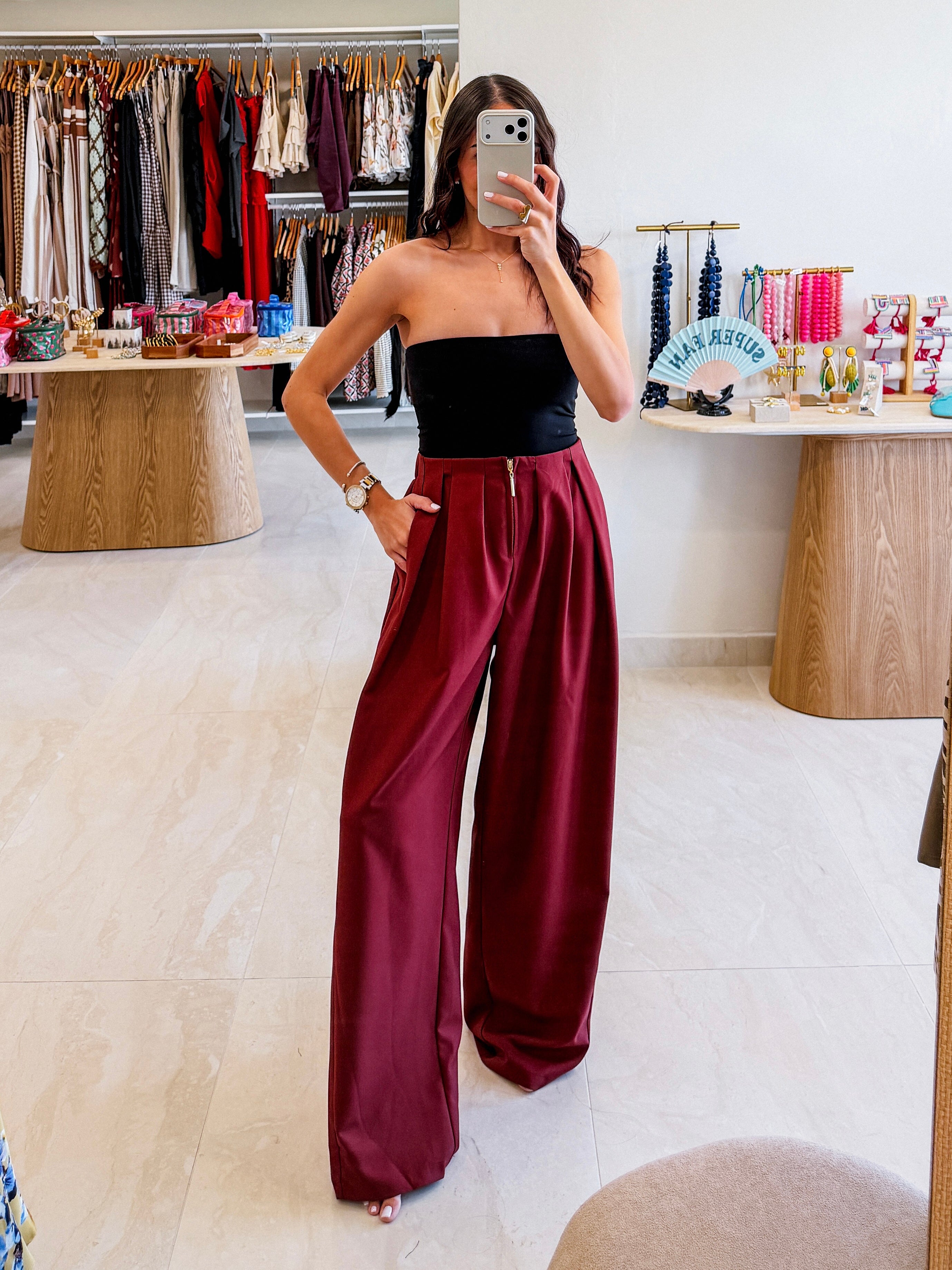 RUBY WIDE LEG TWILL PANTS