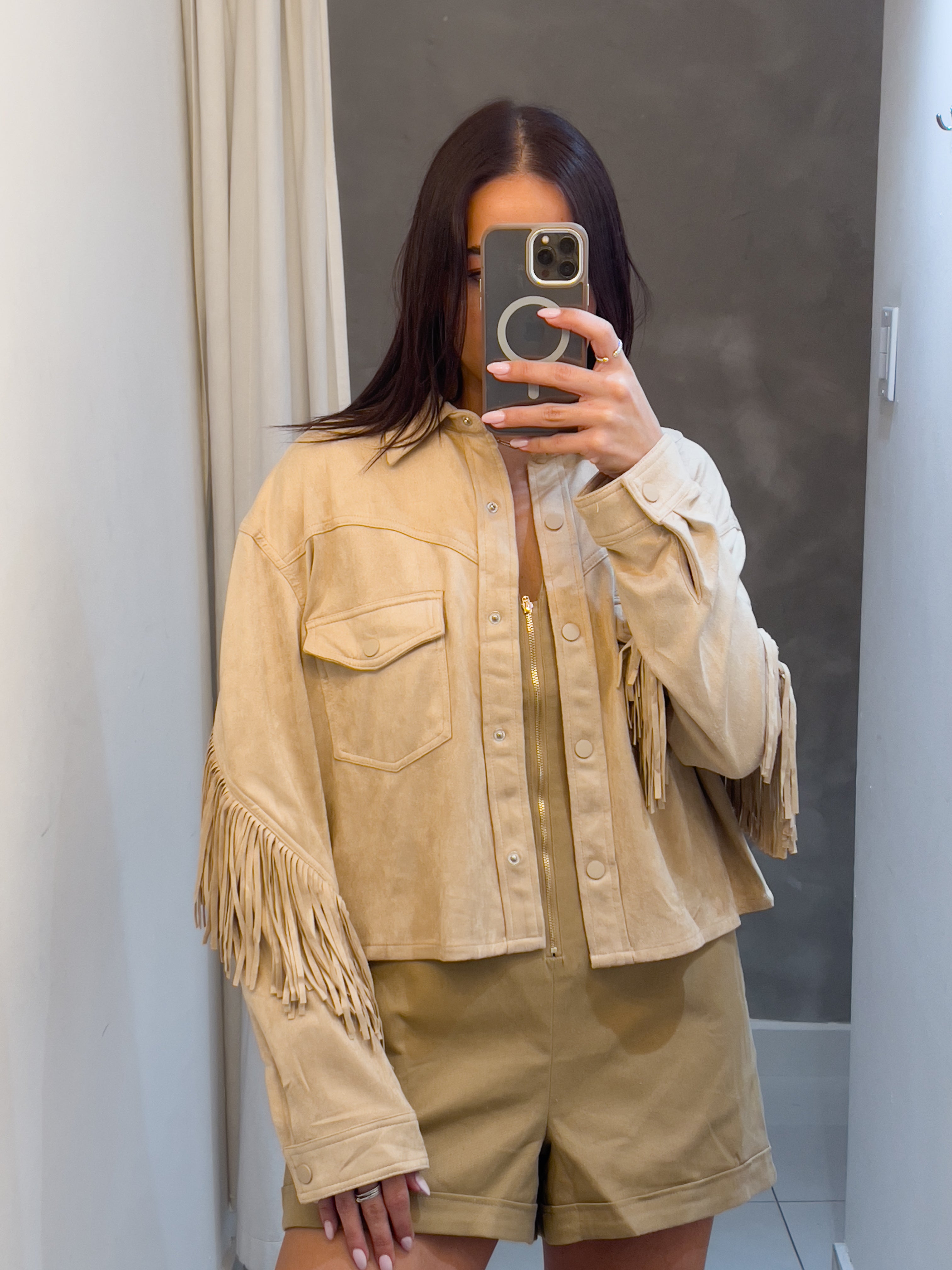 DOLLY NUDE FRINGE JACKET