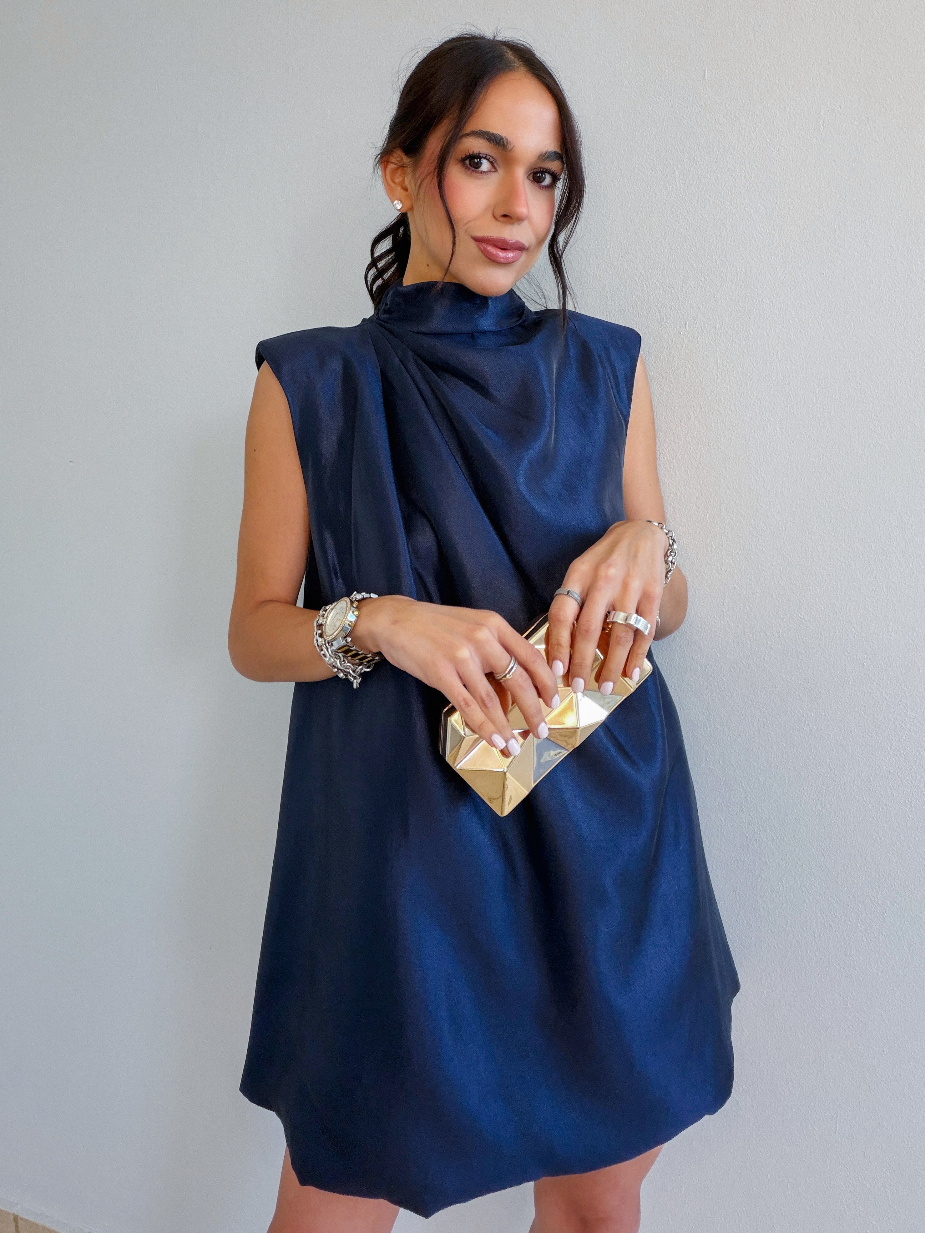 CALLIOPE DRESS IN NAVY