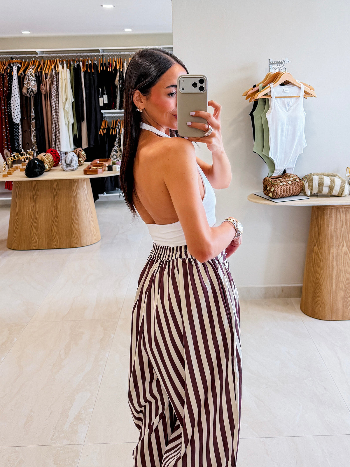 HAILEY IVORY/BURGUNDY JOGGERS