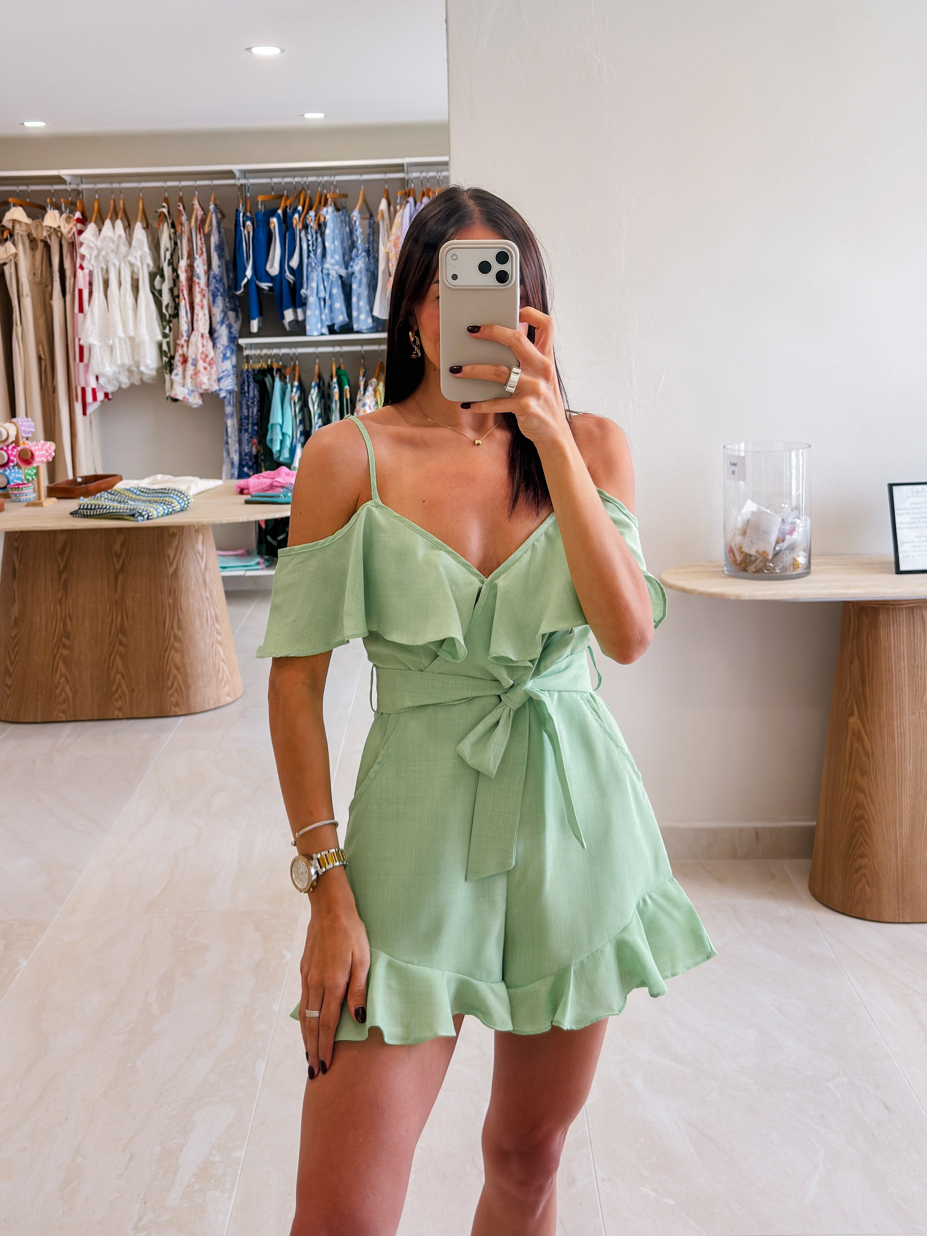 MARTINA MINT FLUTTER ROMPER