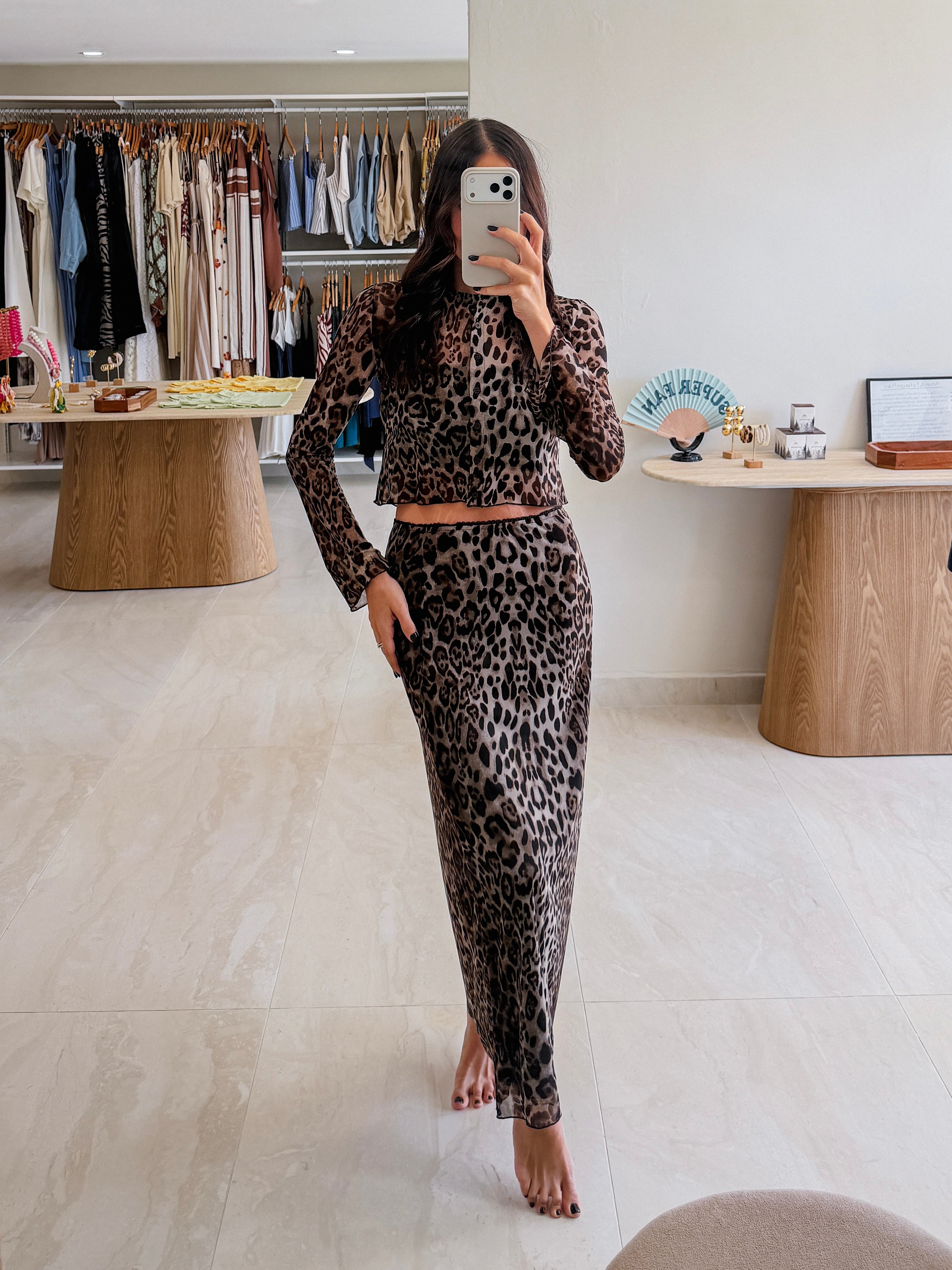 NYX ANIMAL PRINT MESH MAXI SKIRT SET