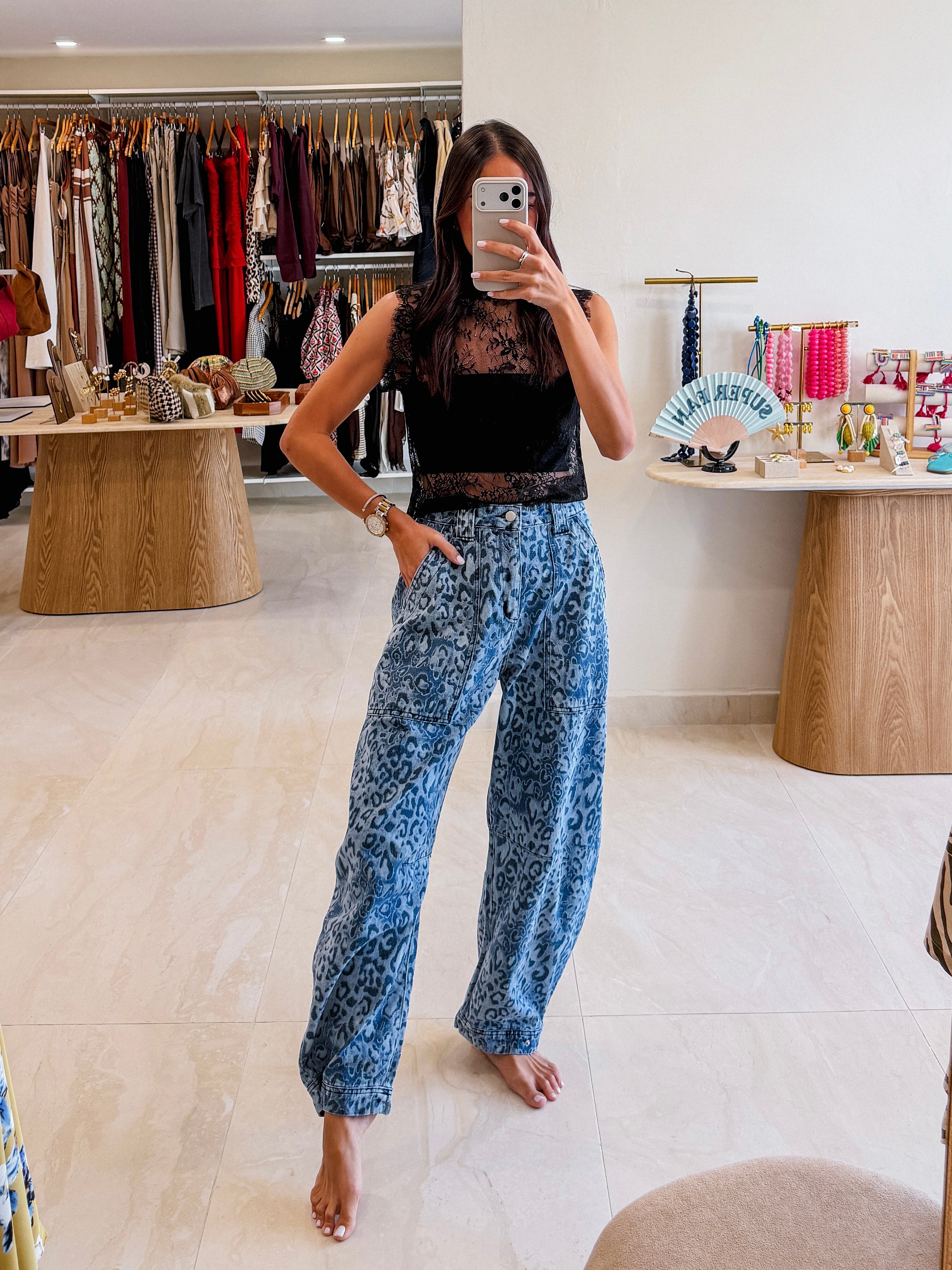 KALIA LEOPARD DENIM JEAN