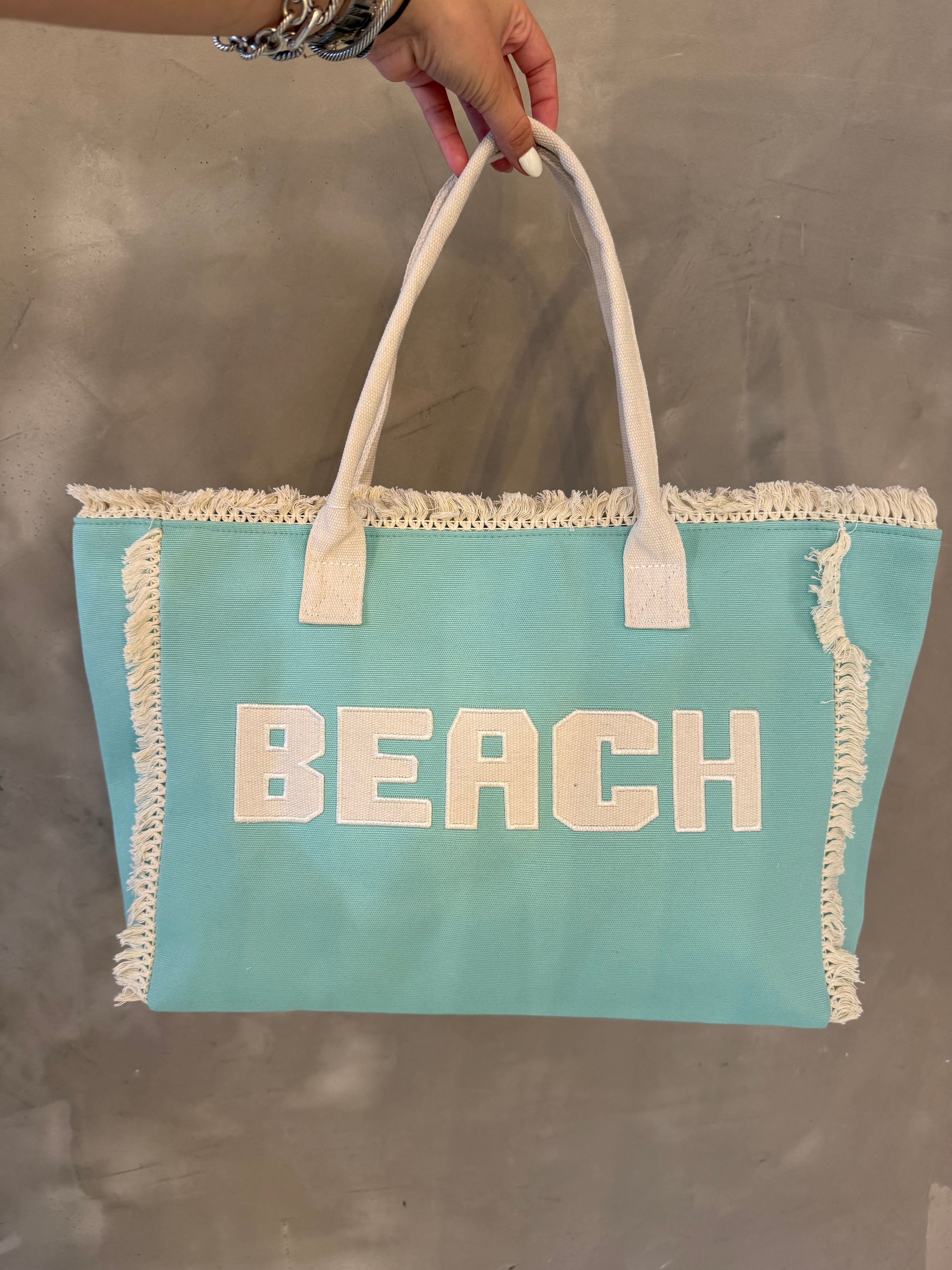 BEACH AQUA TOTE BAG