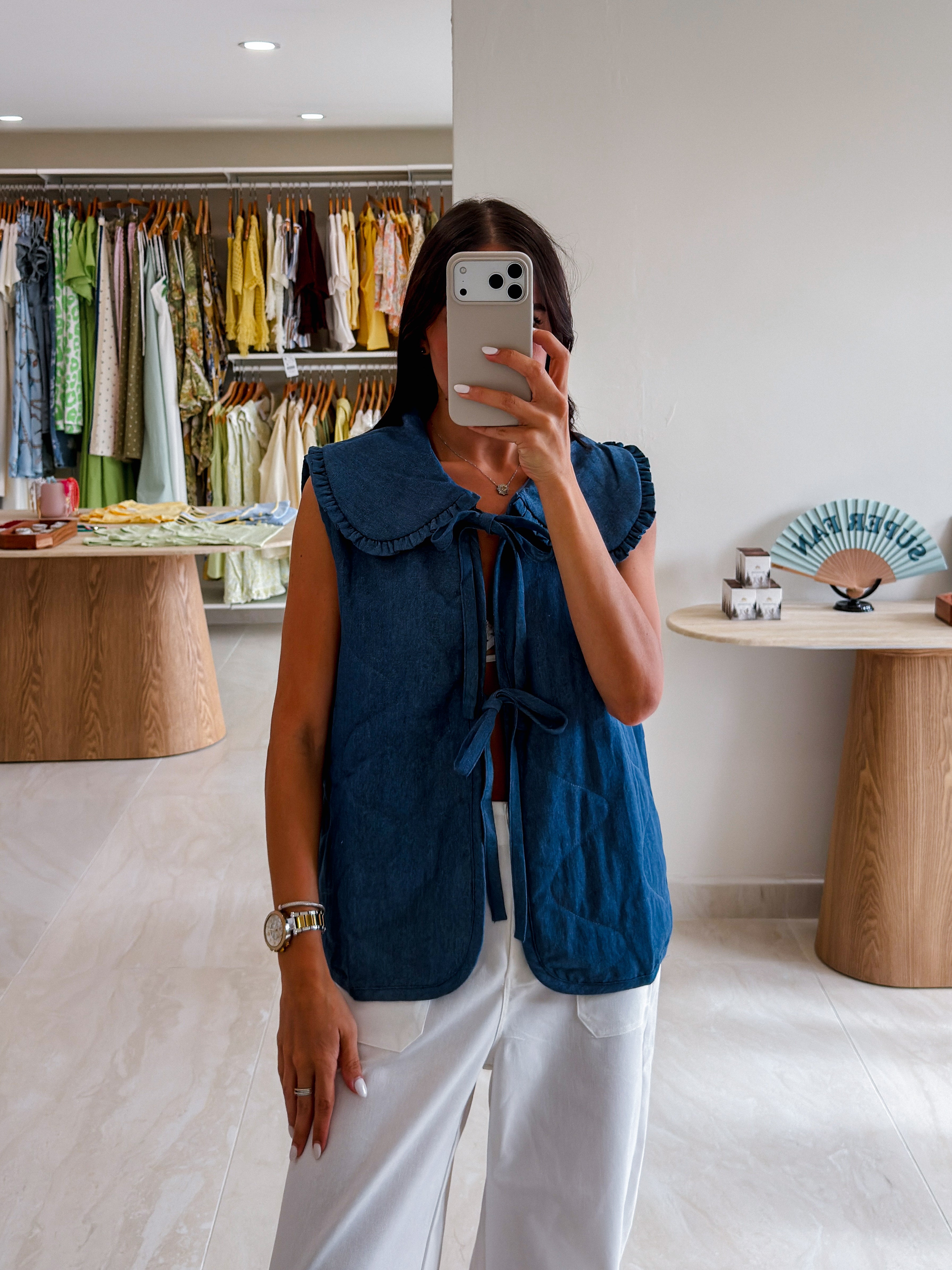 BIANCA DENIM PADDED VEST