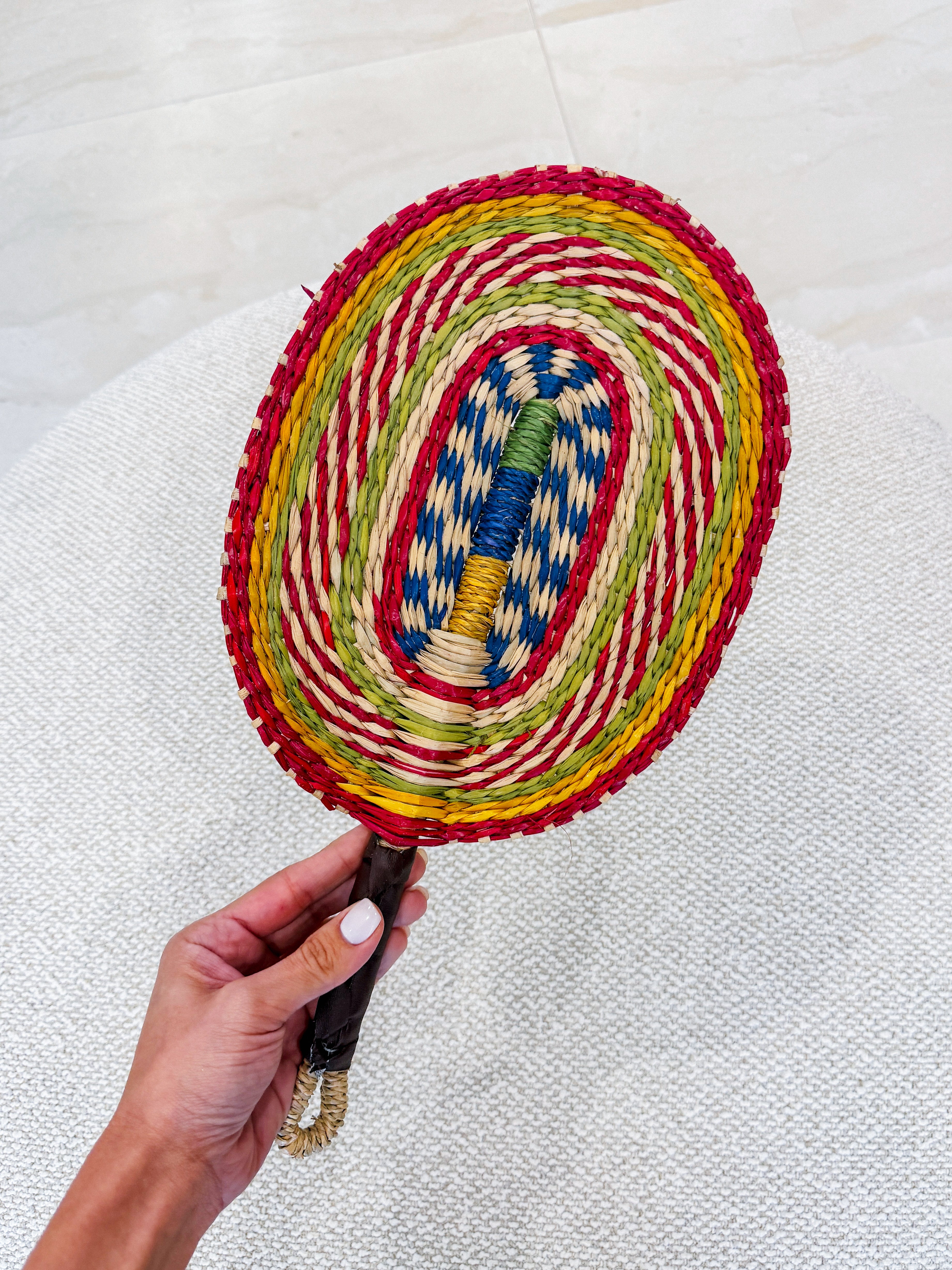 HANDWOVEN STATEMENT FANS - OVAL LARGE