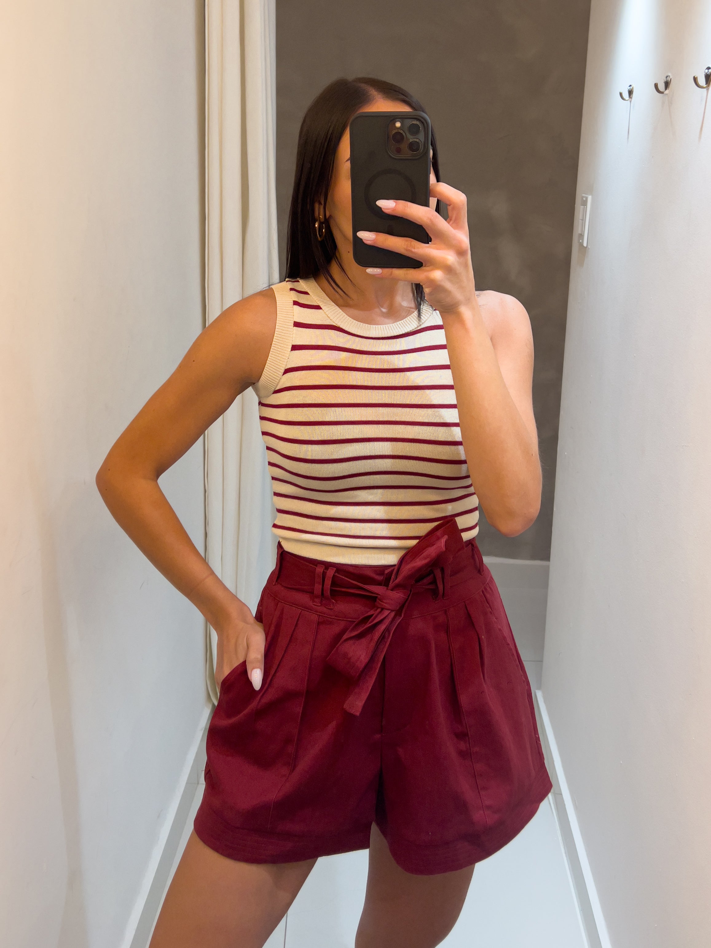 LILIANA BURGUNDY MUSCLE TANK