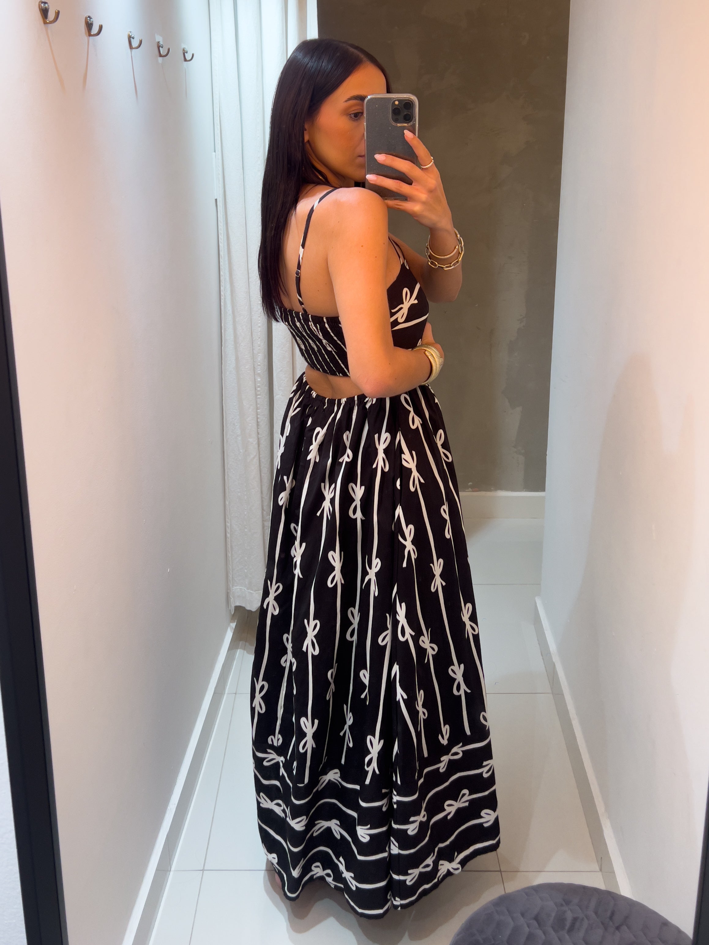 SAMARI BLACK RIBBON DRESS