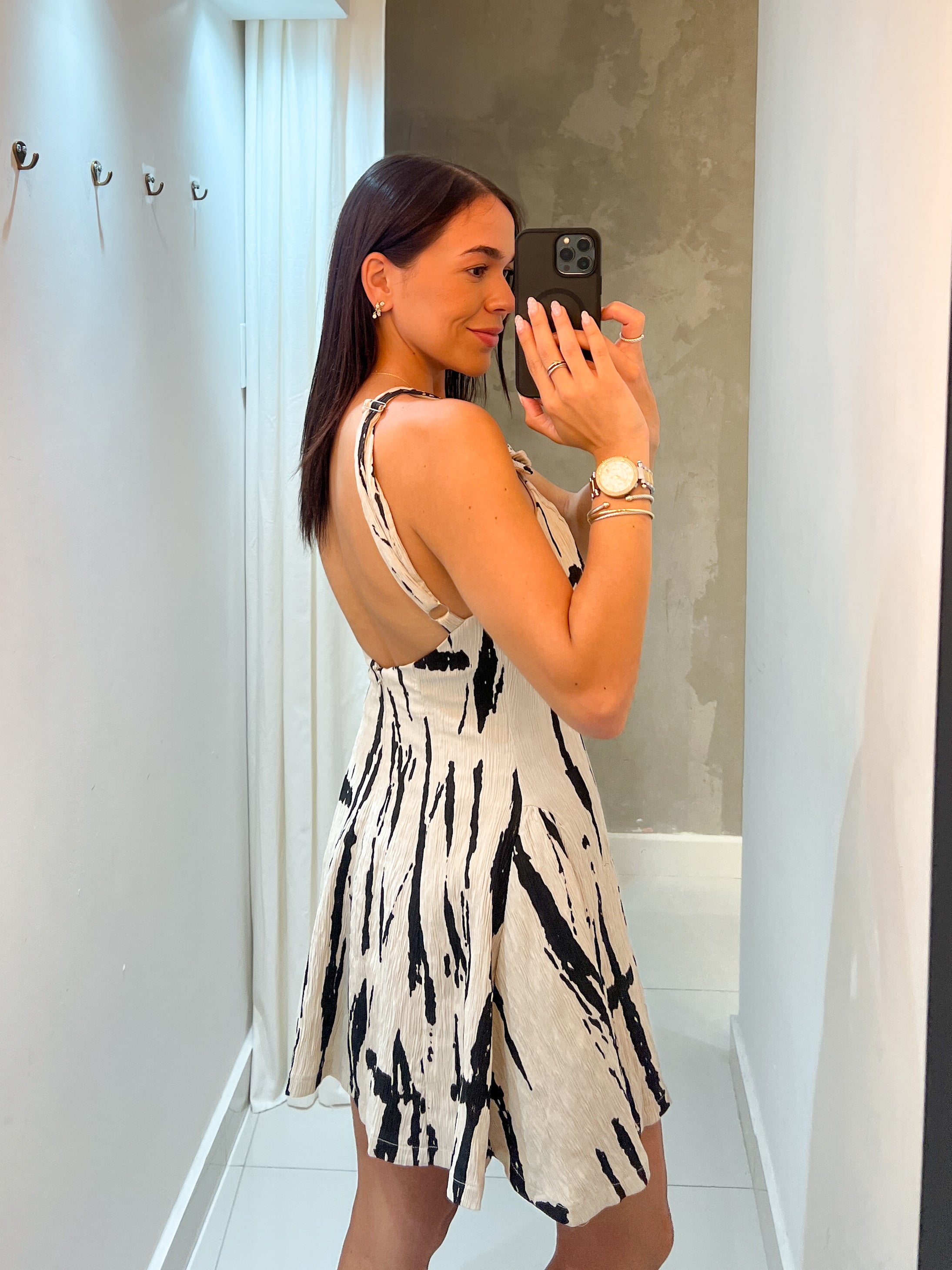 CRISTINA TAUPE PRINT DRESS