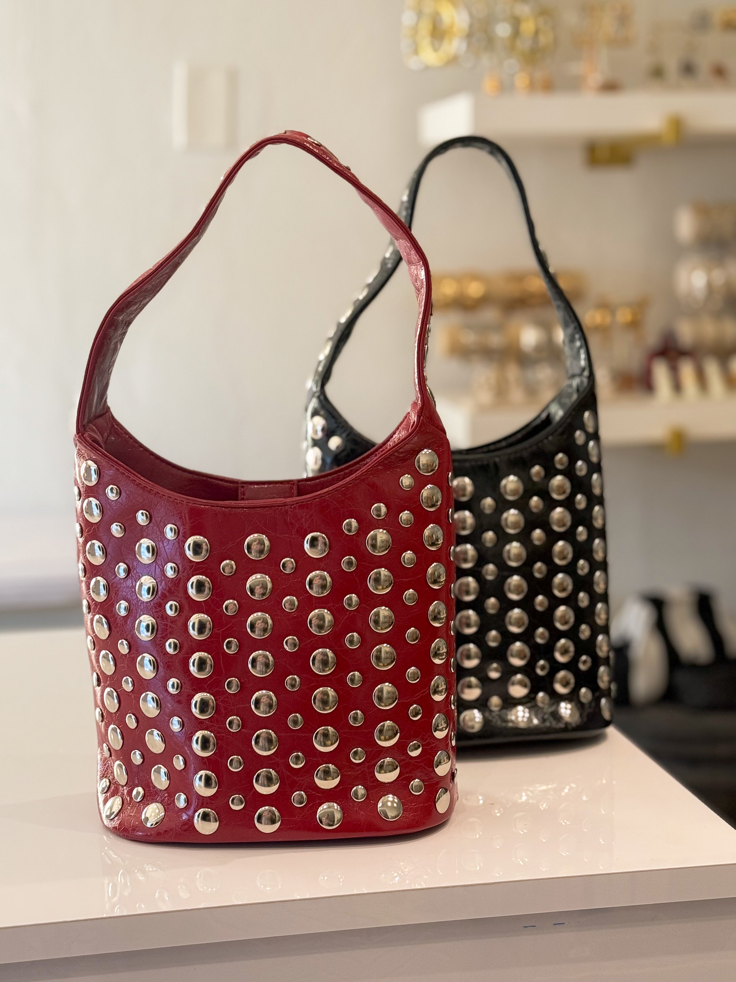 AVA STUDDED BUCKET BAG