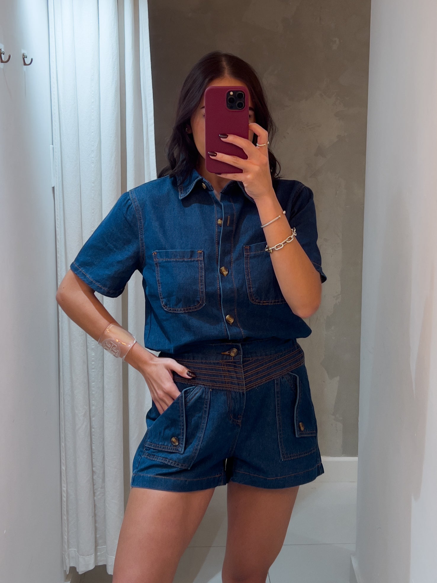 MARA DARK DENIM SHORT SET