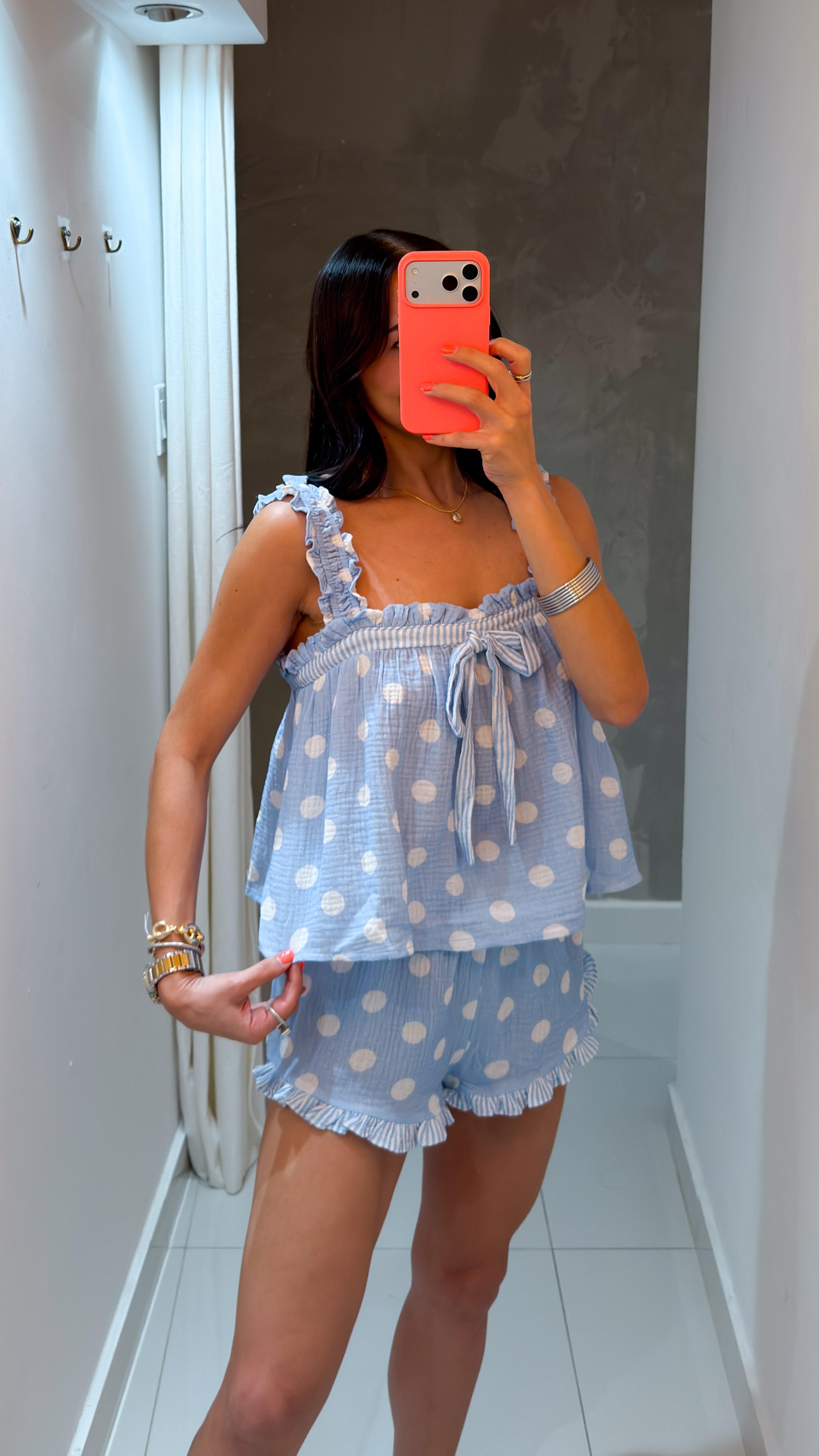 LUCIA POLKA DOT GAUZE PAJAMA SET