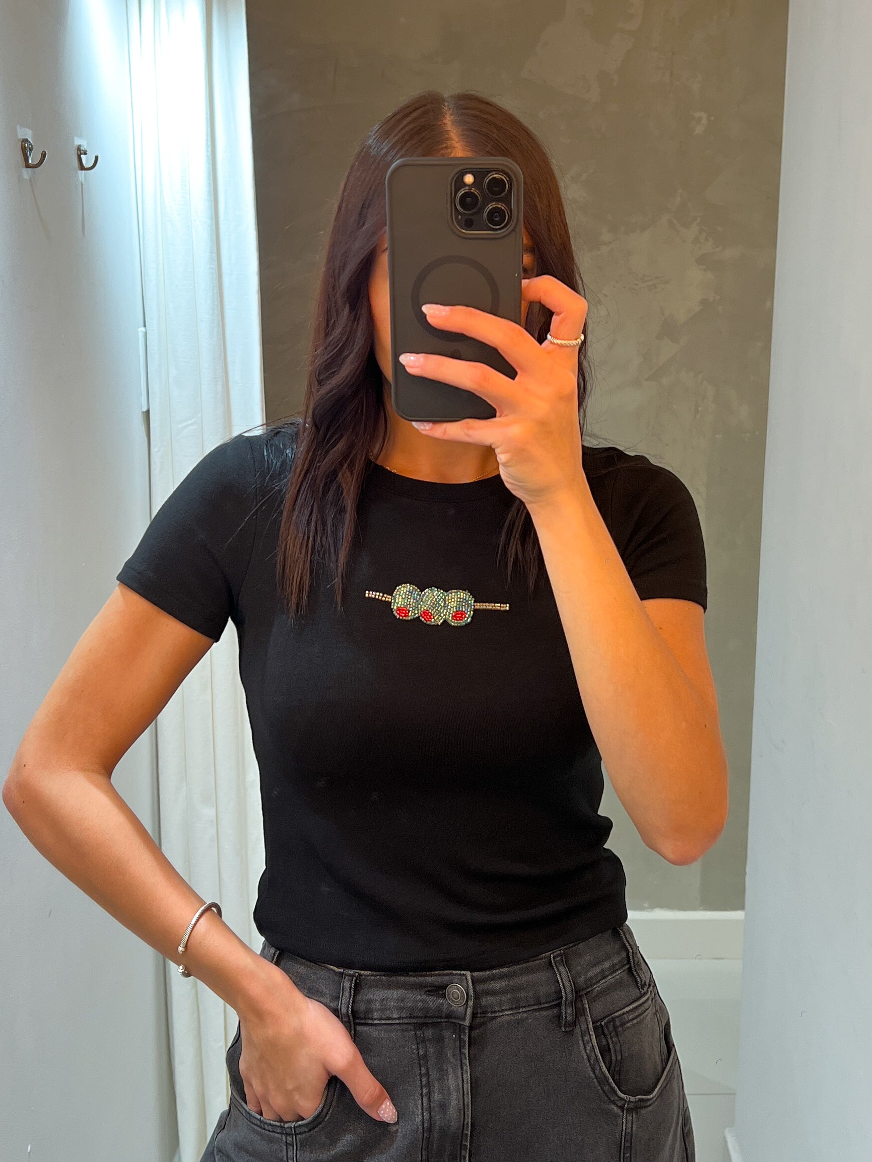 MARTINI TIME BEADED TEE