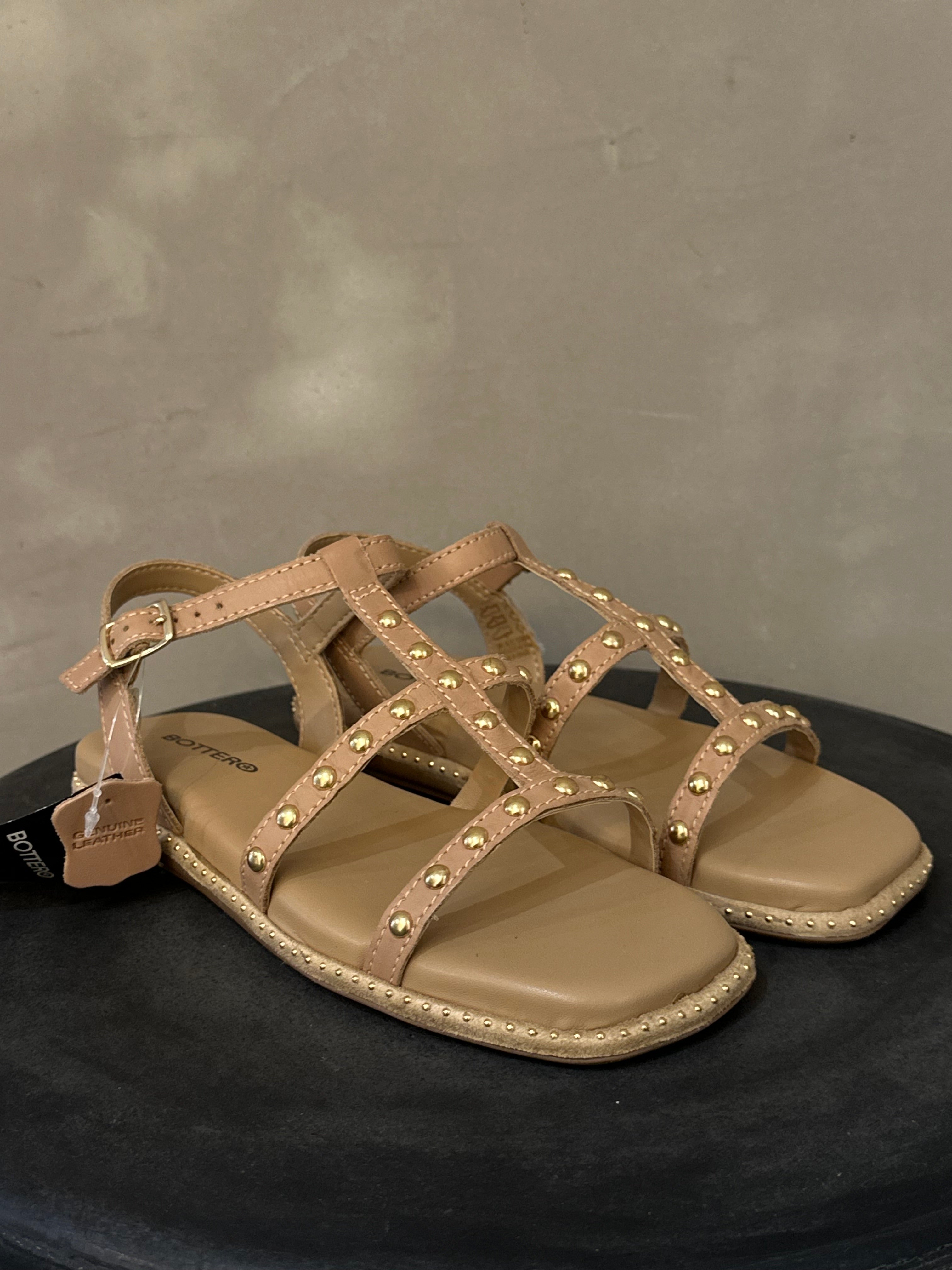 ALEXA GOLD STUDDED SANDALS