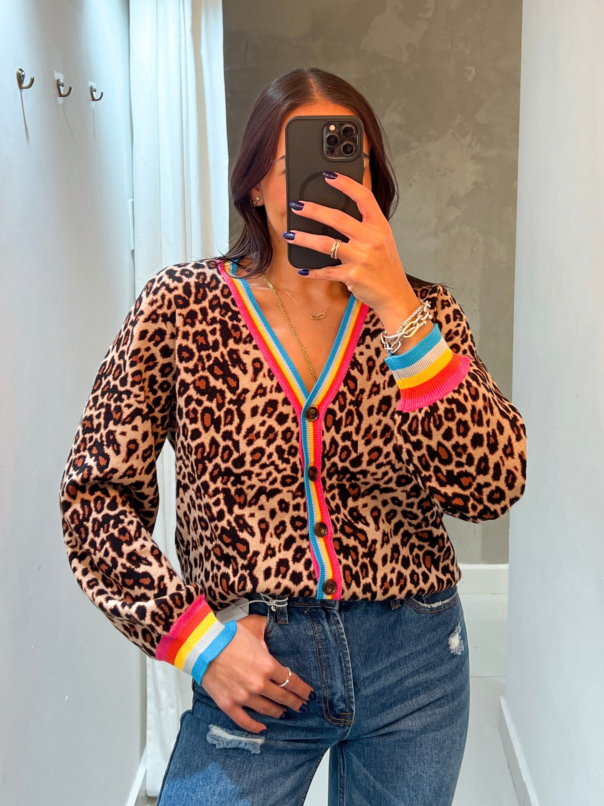 IVY LEOPARD STATEMENT CARDIGAN