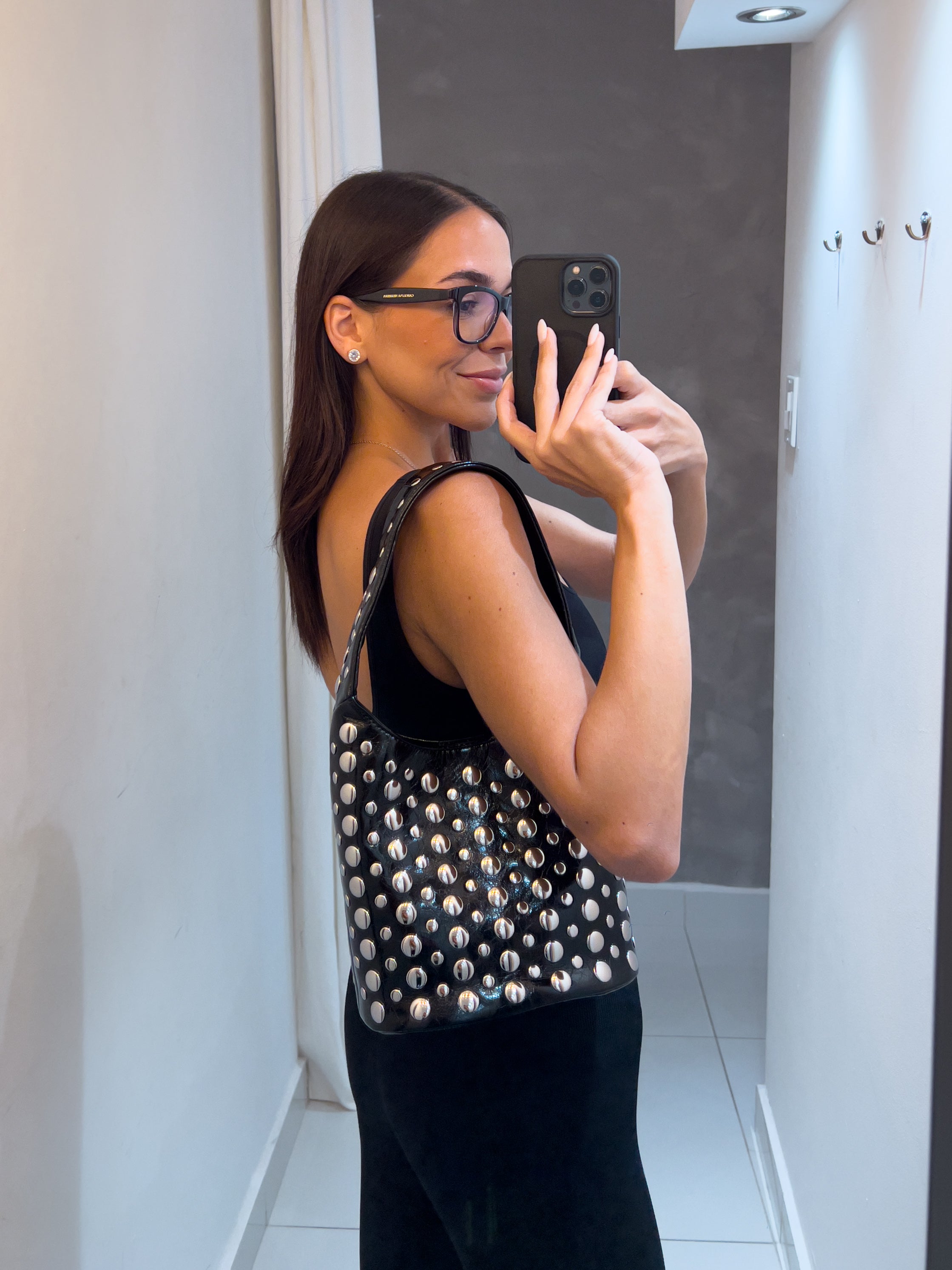 AVA STUDDED BUCKET BAG