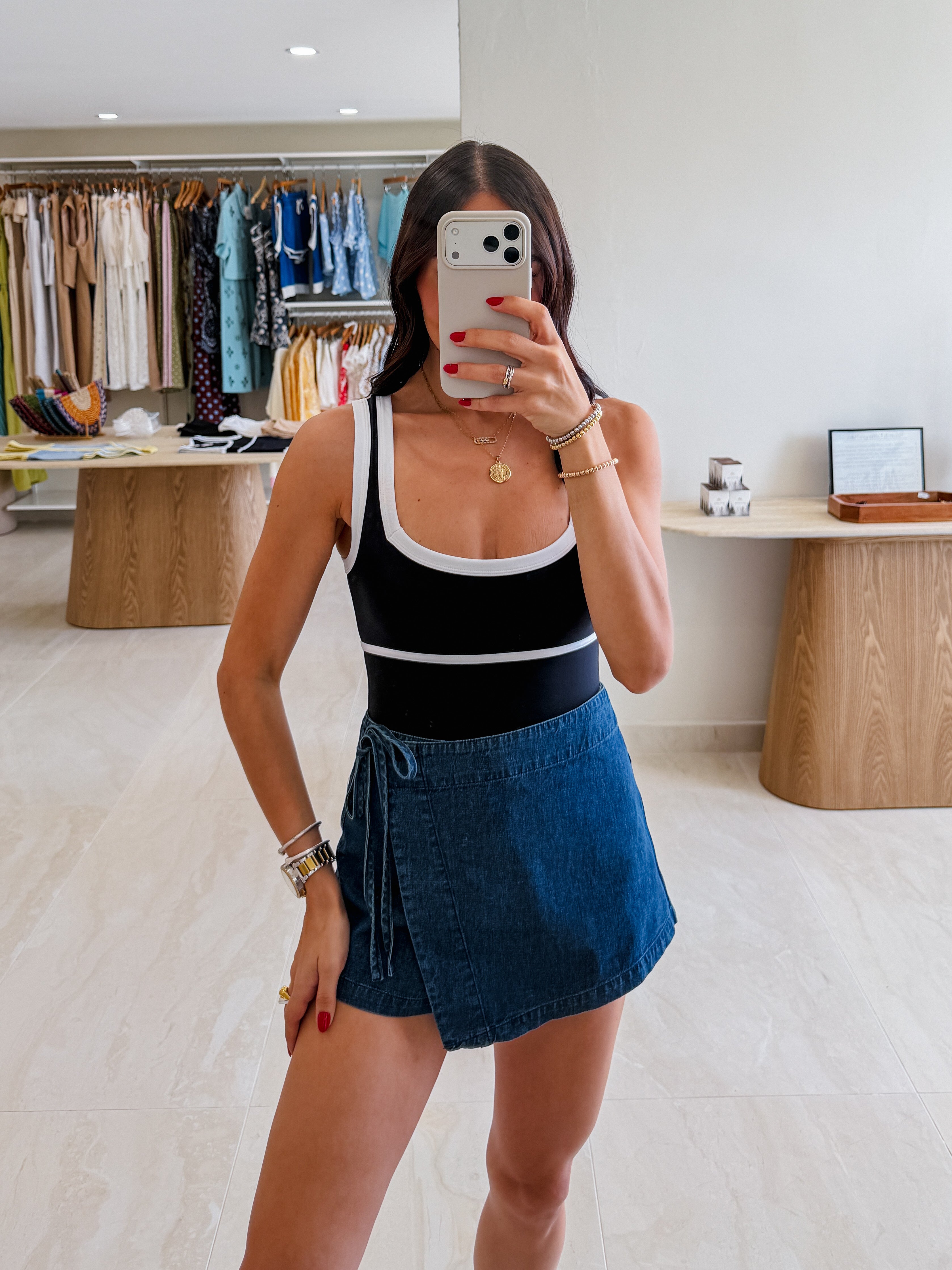 TWO TONE SQUARE NECK BODYSUIT