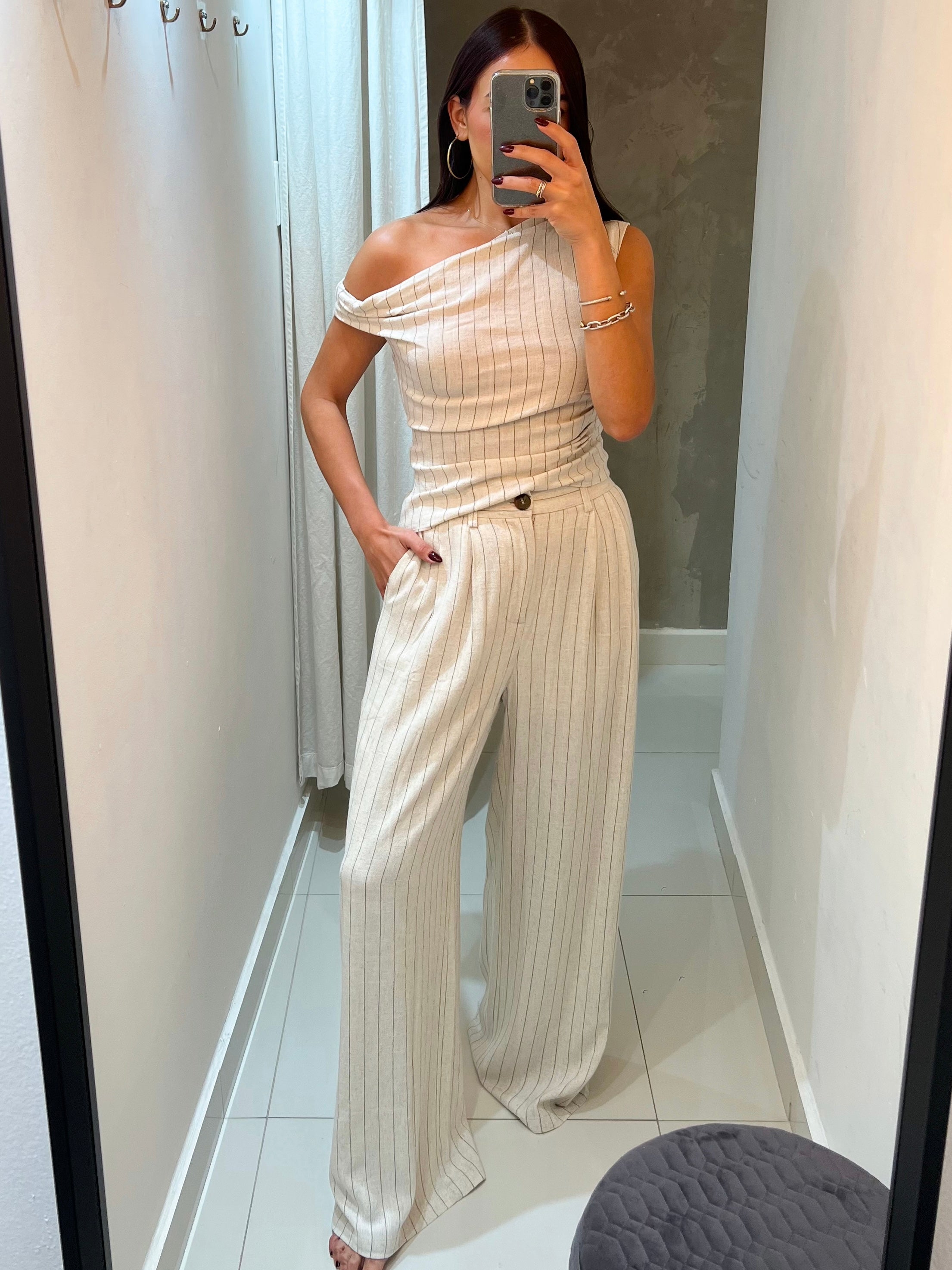 TAMARA OATMEAL ASYMMETRICAL SET