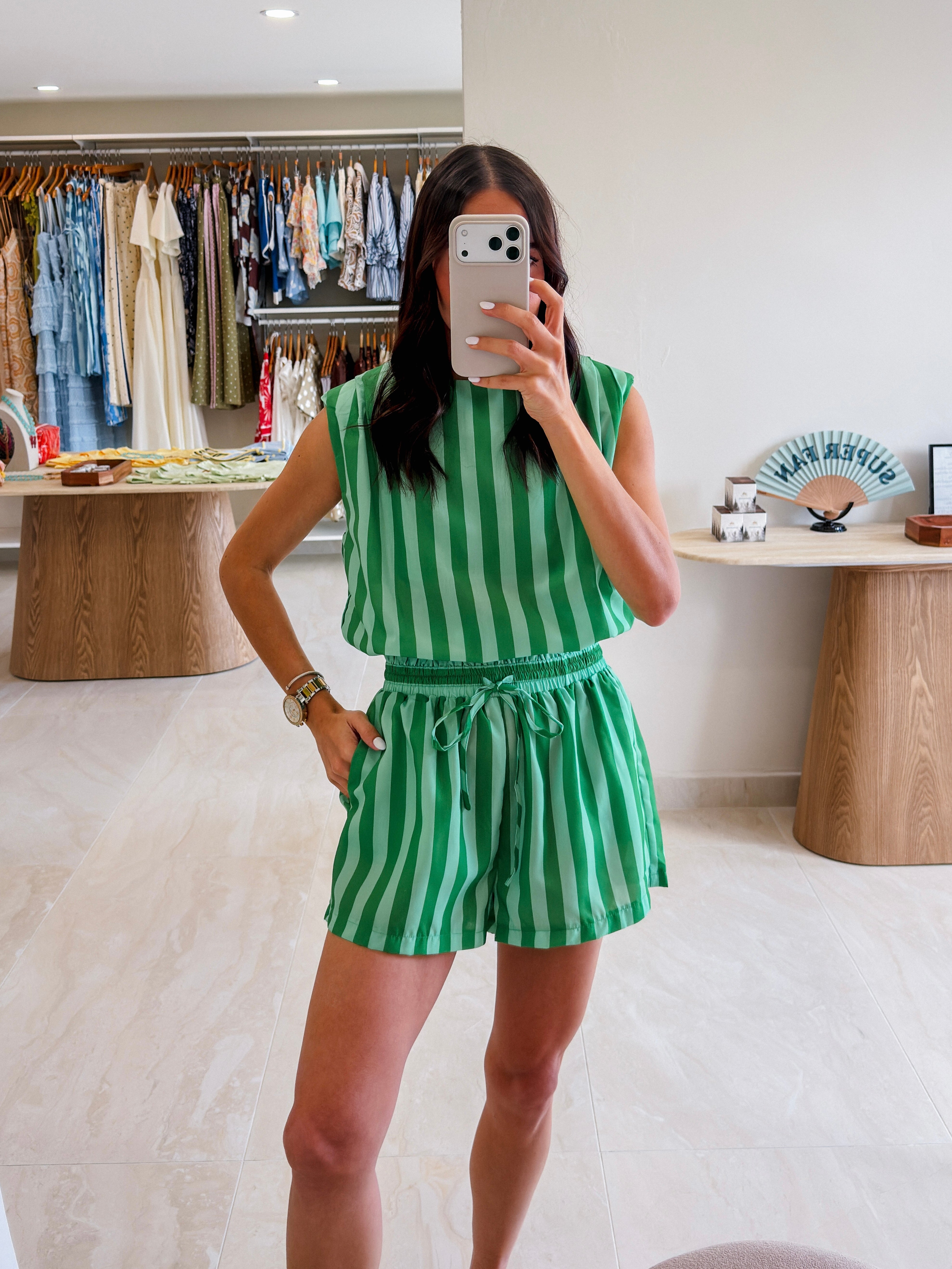 ELIANA GREEN SHORT SET
