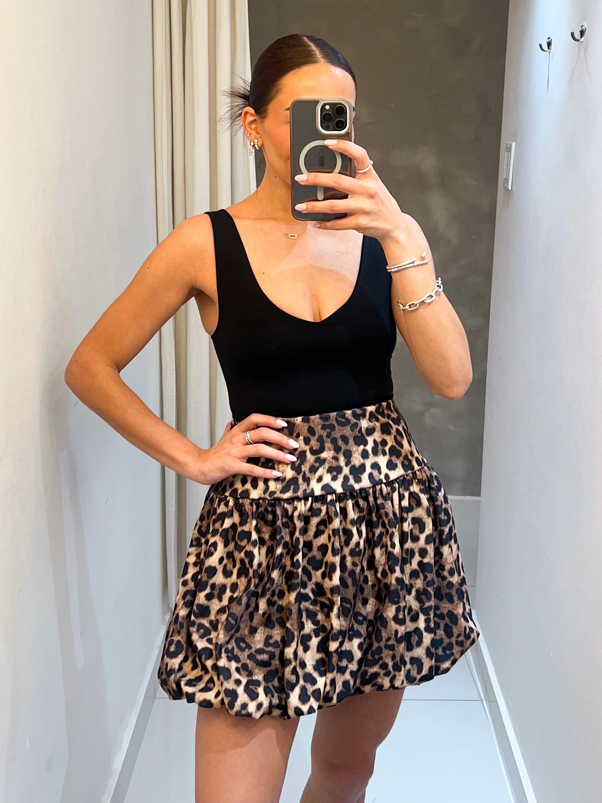 AMAYA ANIMAL PRINT BUBBLE SKIRT