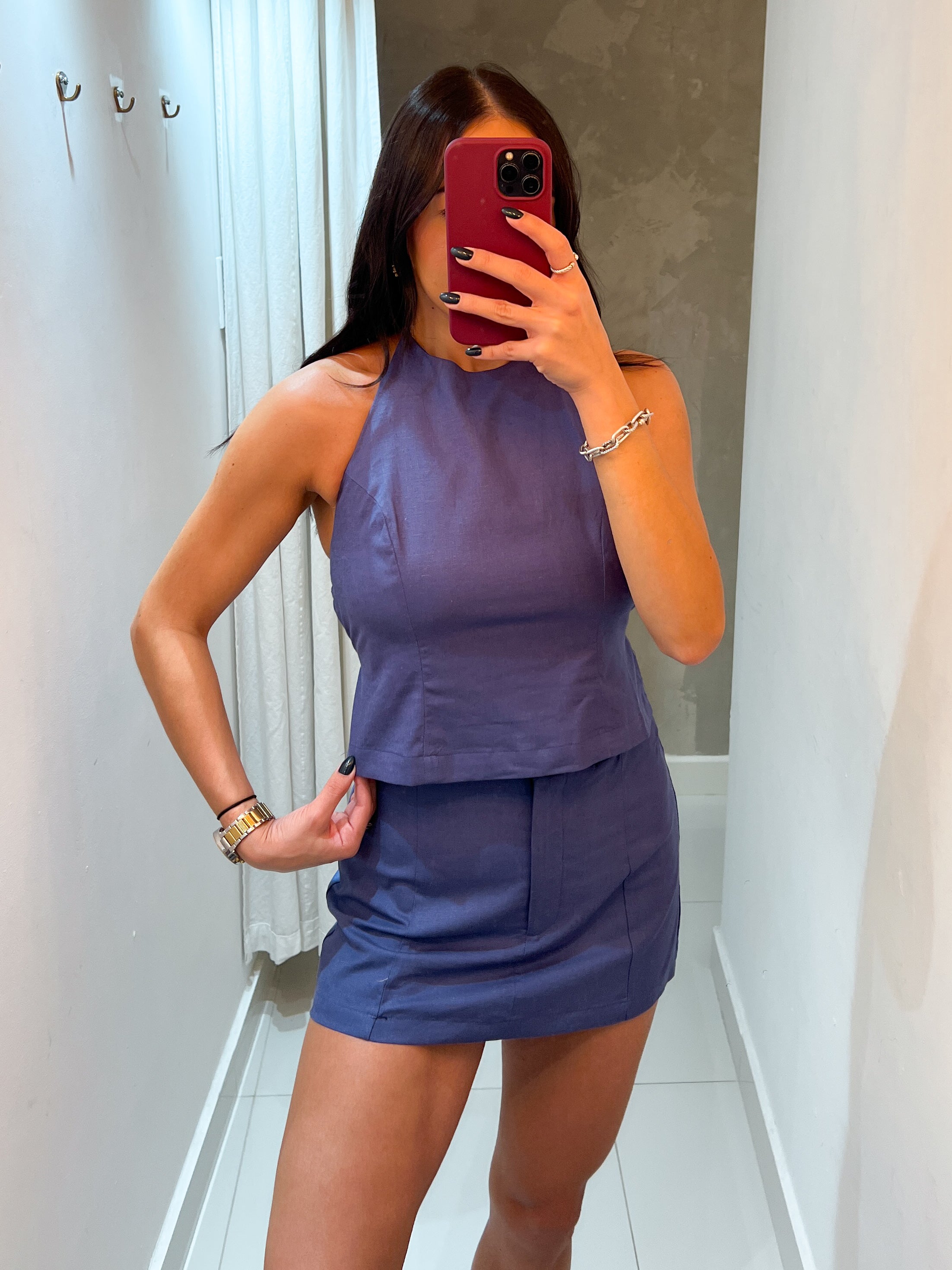 ASHLEY SKORT SET IN DENIM BLUE