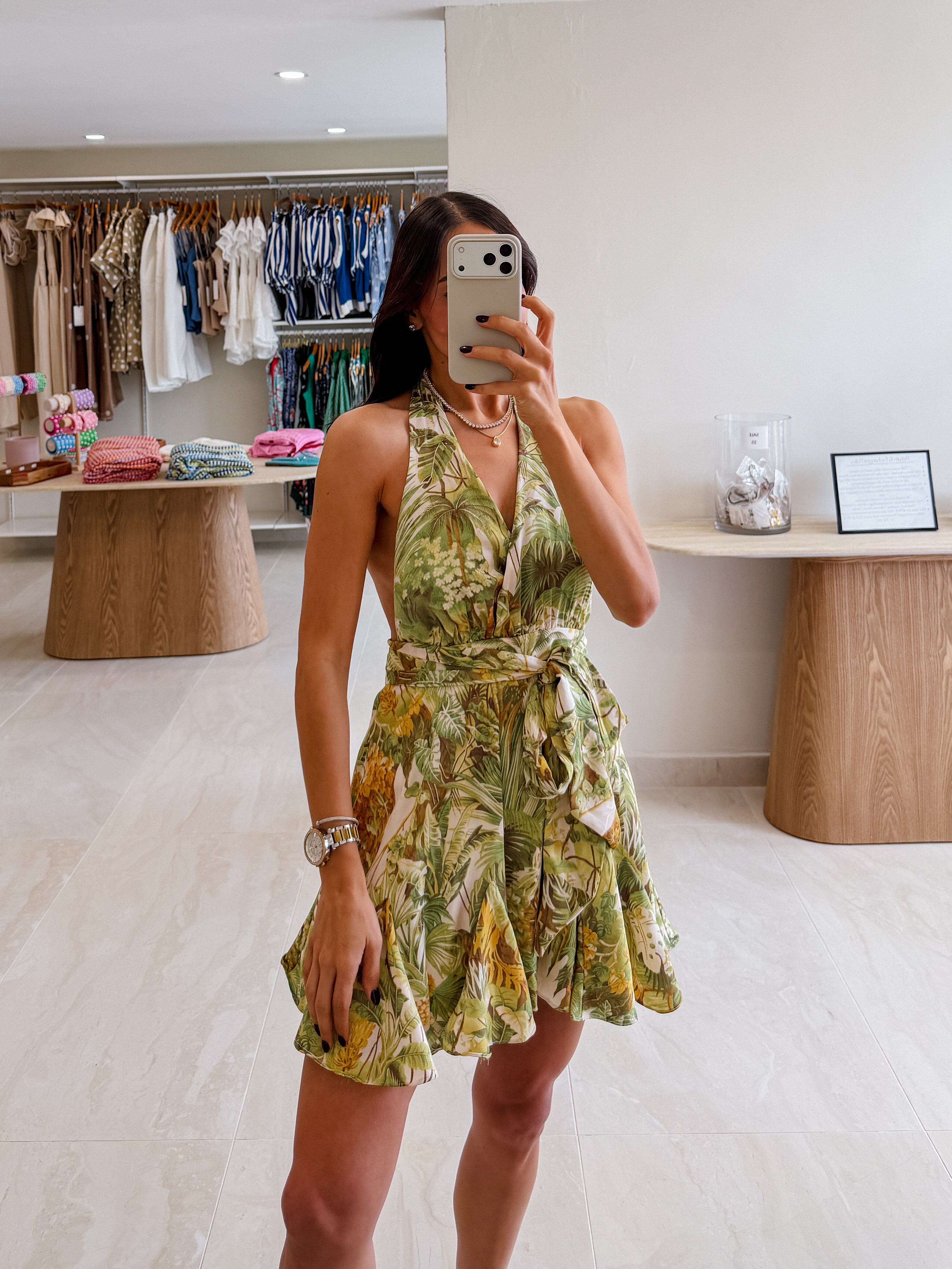 JANE SATIN WRAP MINI DRESS