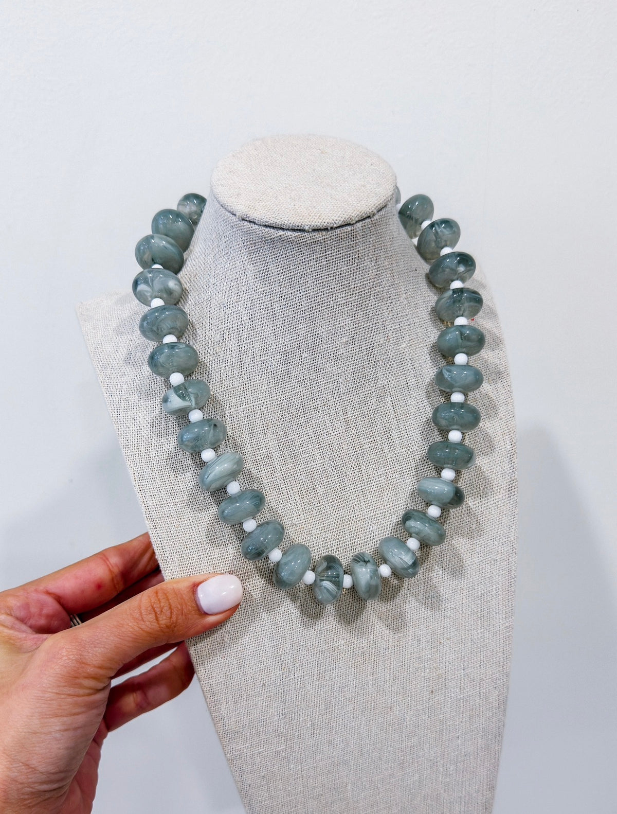 PIA GREY BEADED NECKLACE