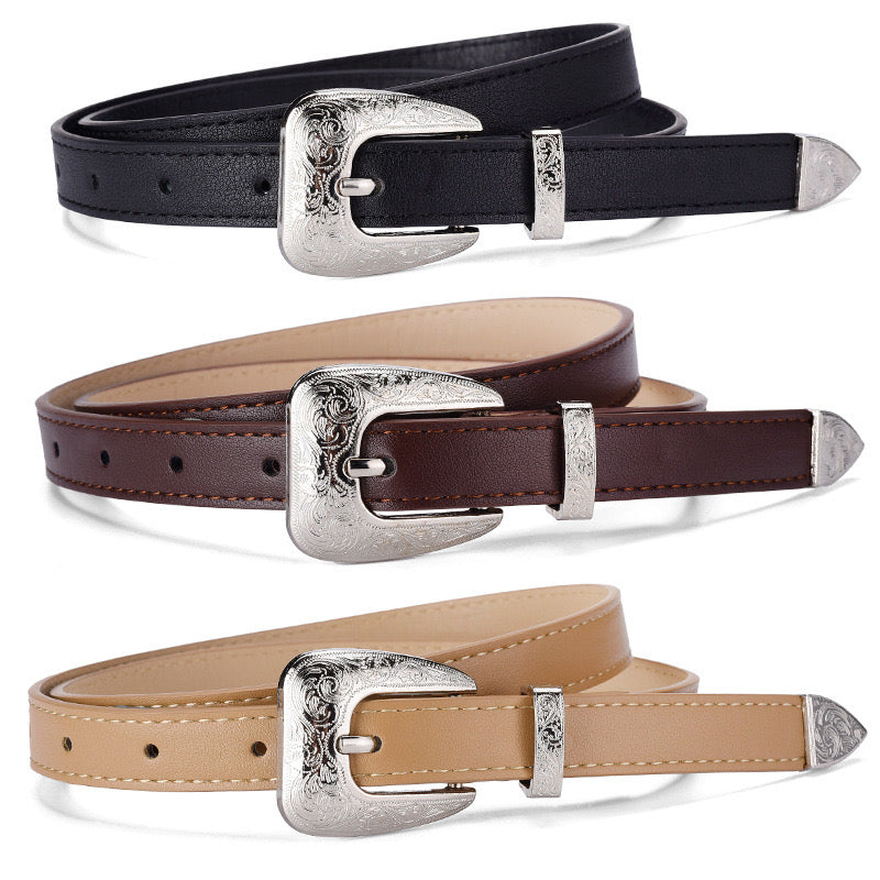 WESTERN BUCKLE PLEATHER BELT
