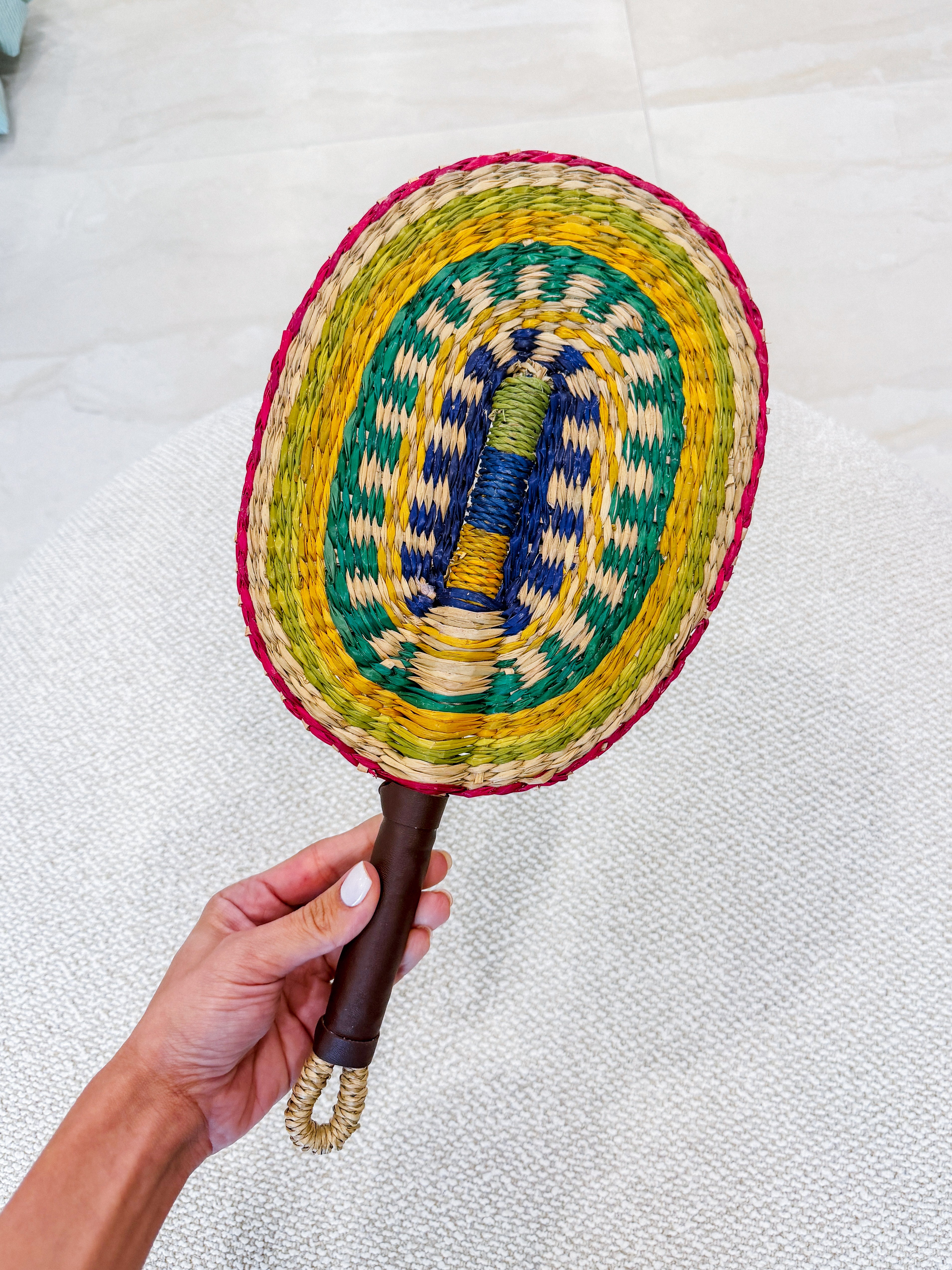 HANDWOVEN STATEMENT FANS - OVAL LARGE