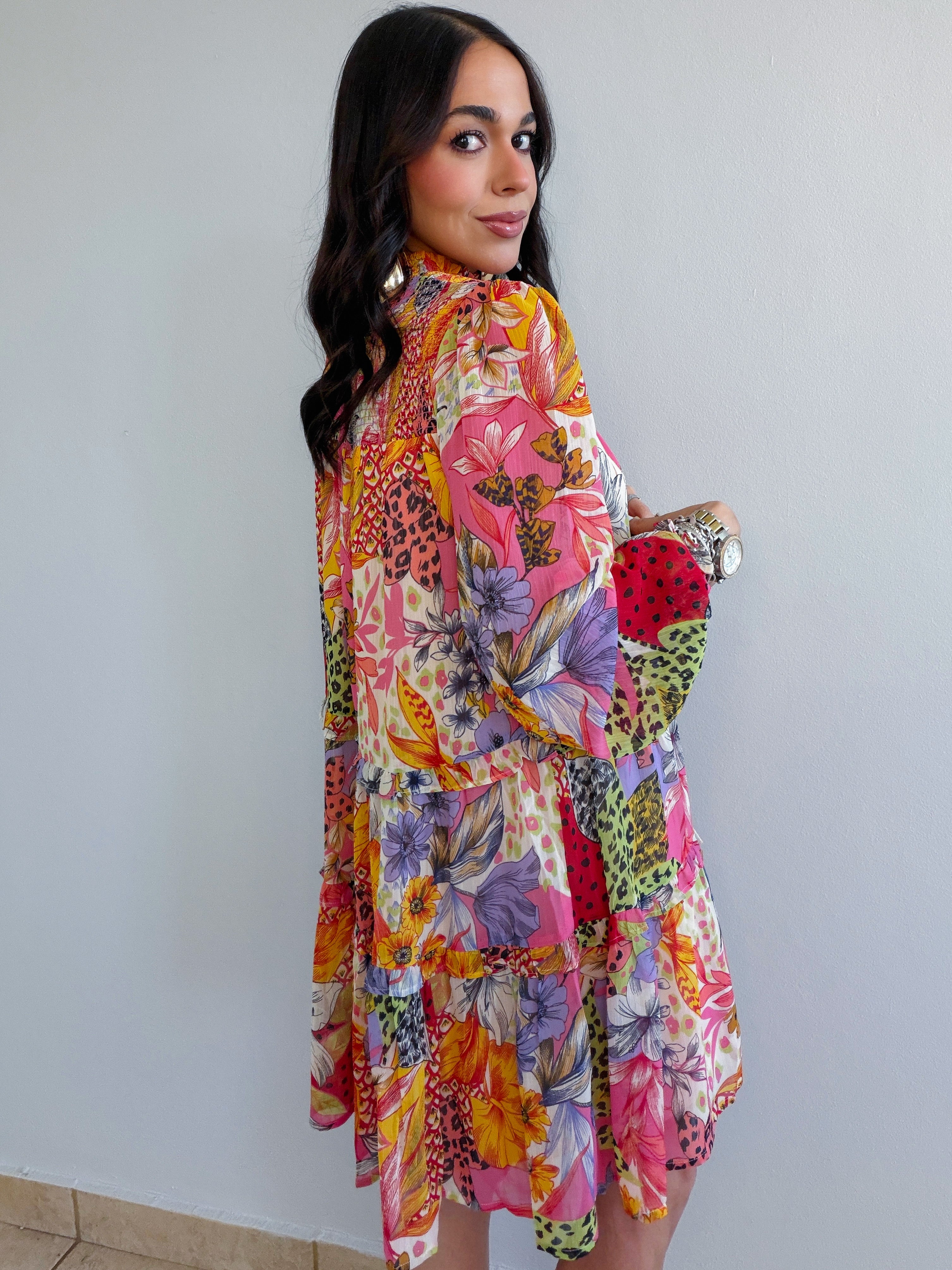 AKIRA MULTIPRINT DRESS