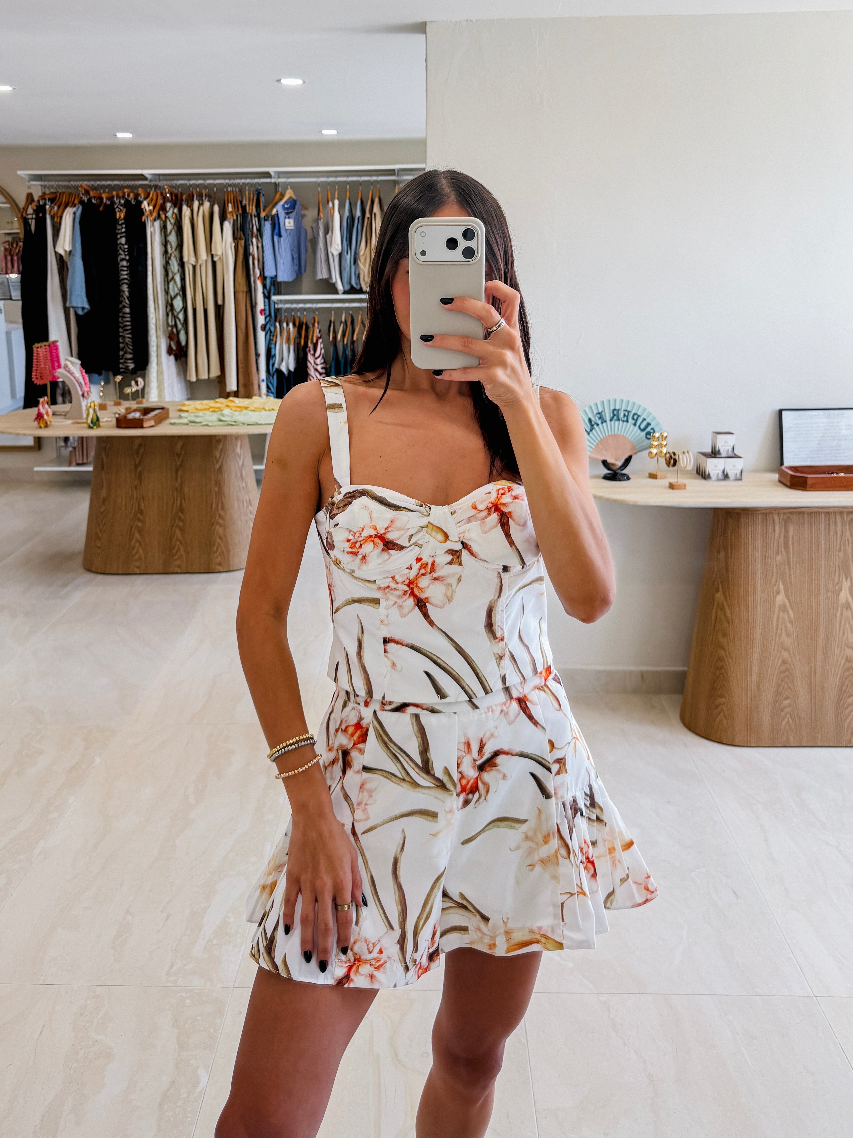 MELINA TROPICAL PRINT SHORTS SET