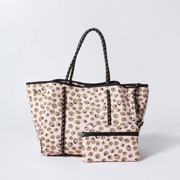 (PRE-ORDER) - OLIVE PRINT NEOPRENE TOTE BAG