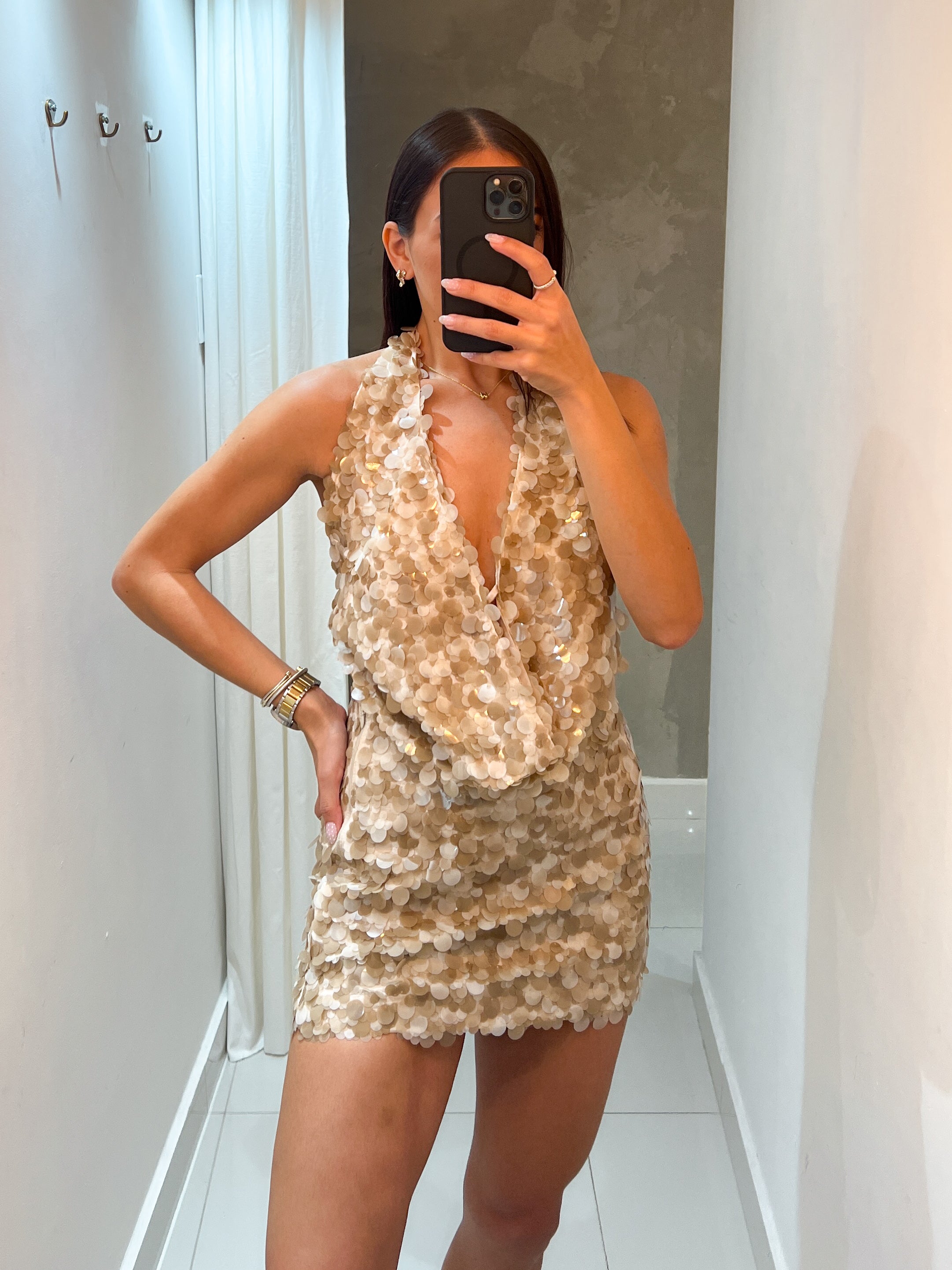 ADE MOCHA SEQUIN SKIRT SET