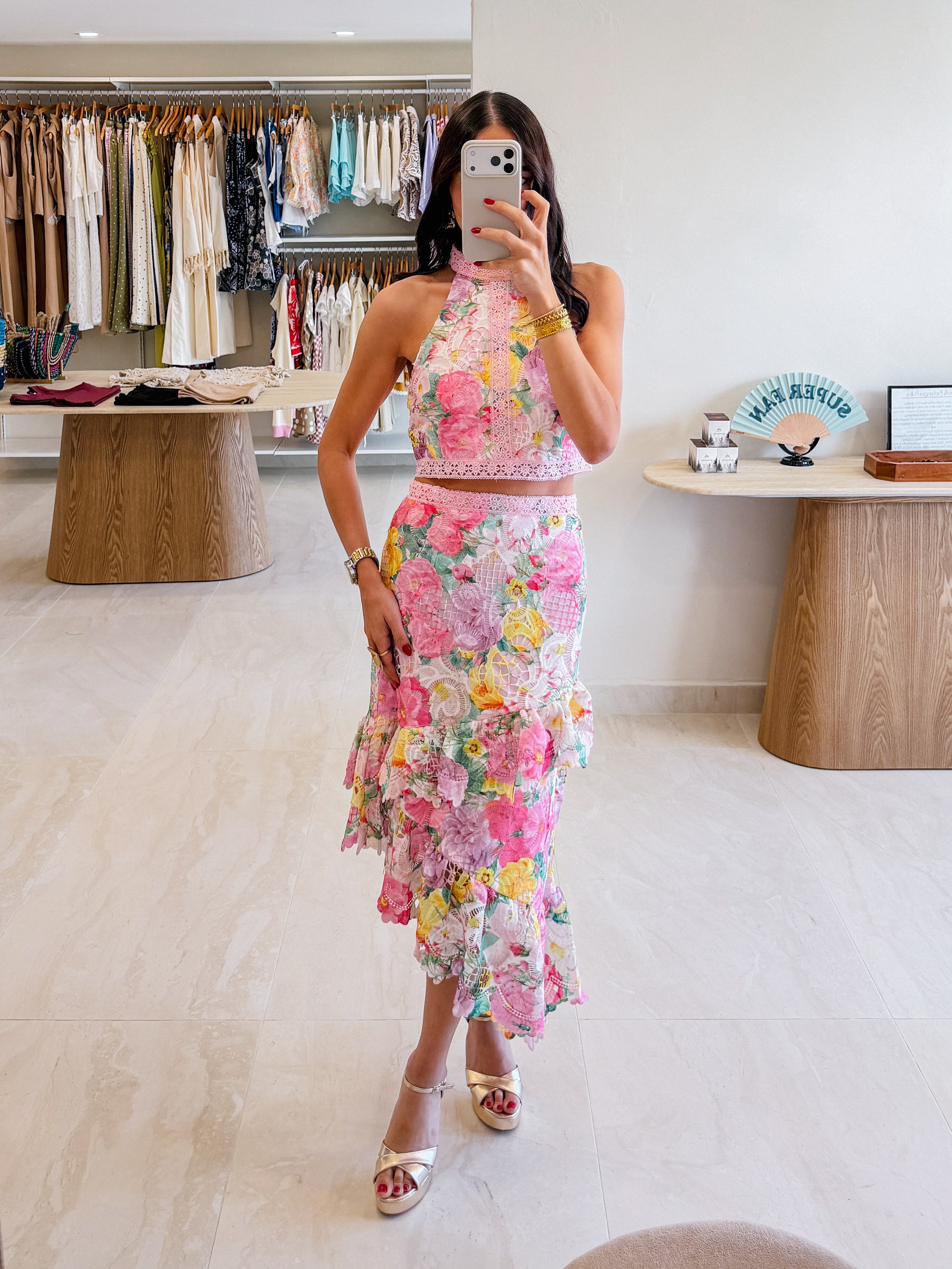 FIORELLA HALTER NECK FLORAL SET