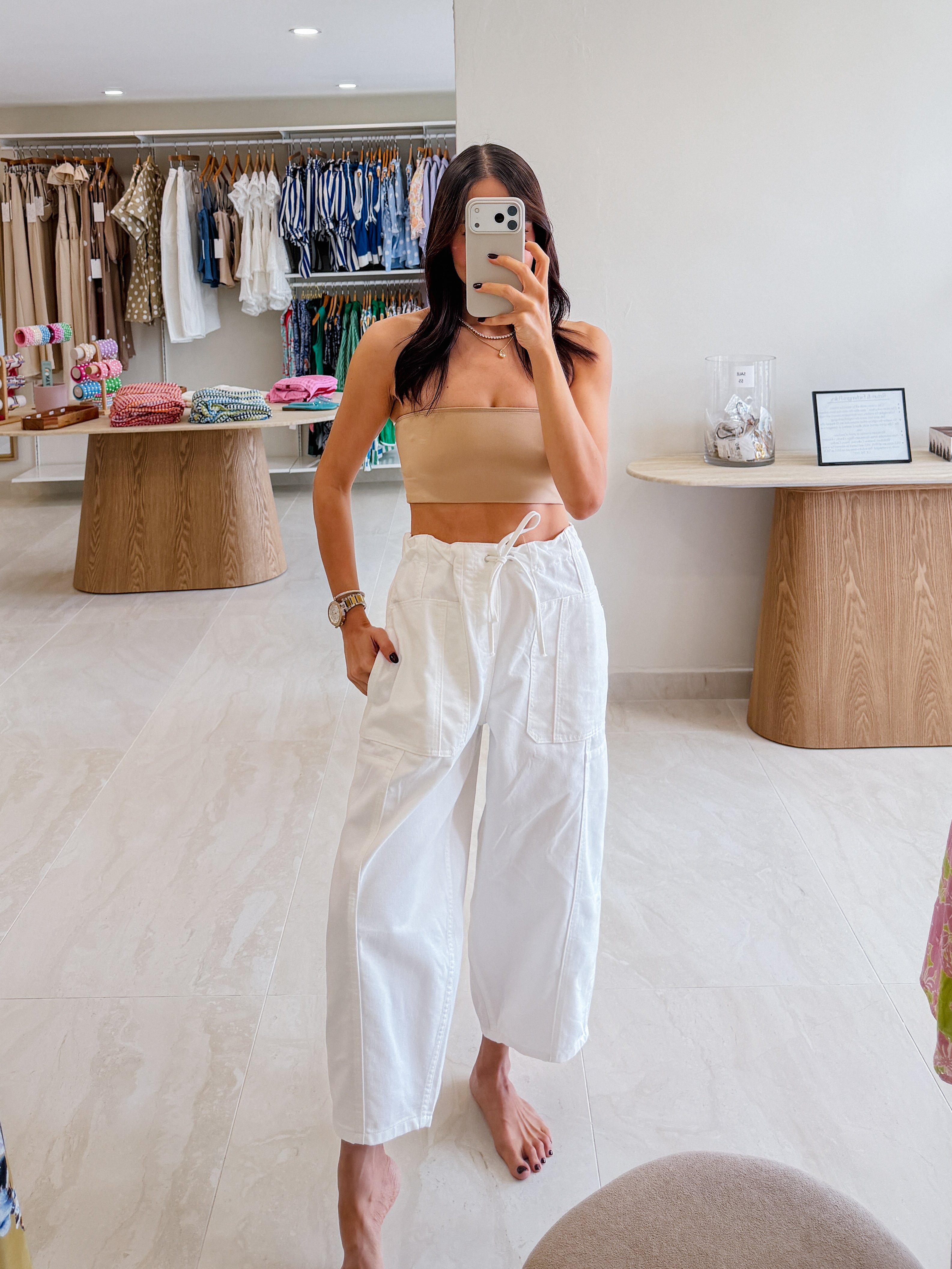 HAYDEE WHITE BARELL JEANS