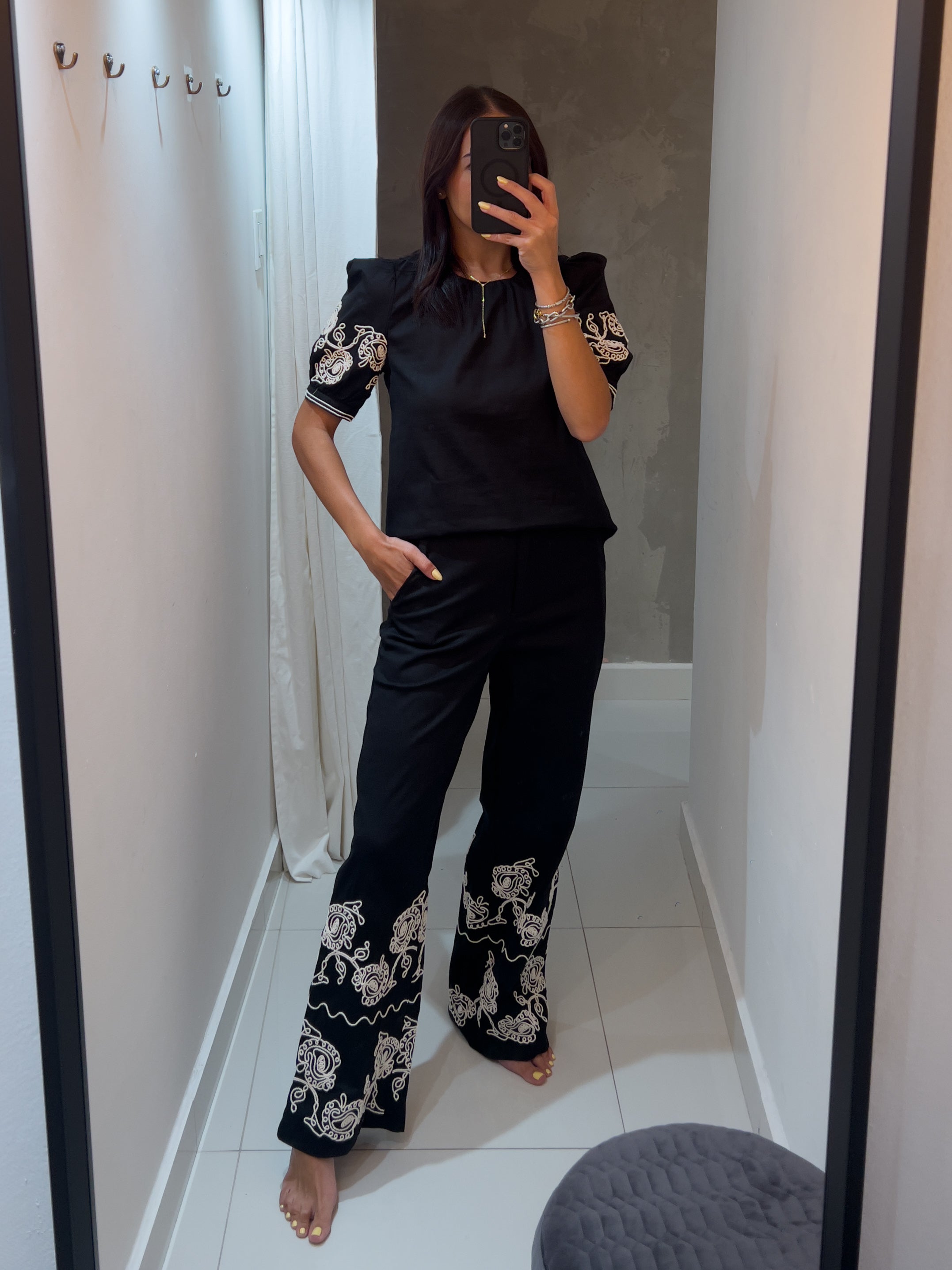 REBECCA BLACK PANT SET