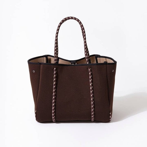 (PRE-ORDER) -  ESPRESSO BROWN NEOPRENE TOTE BAG