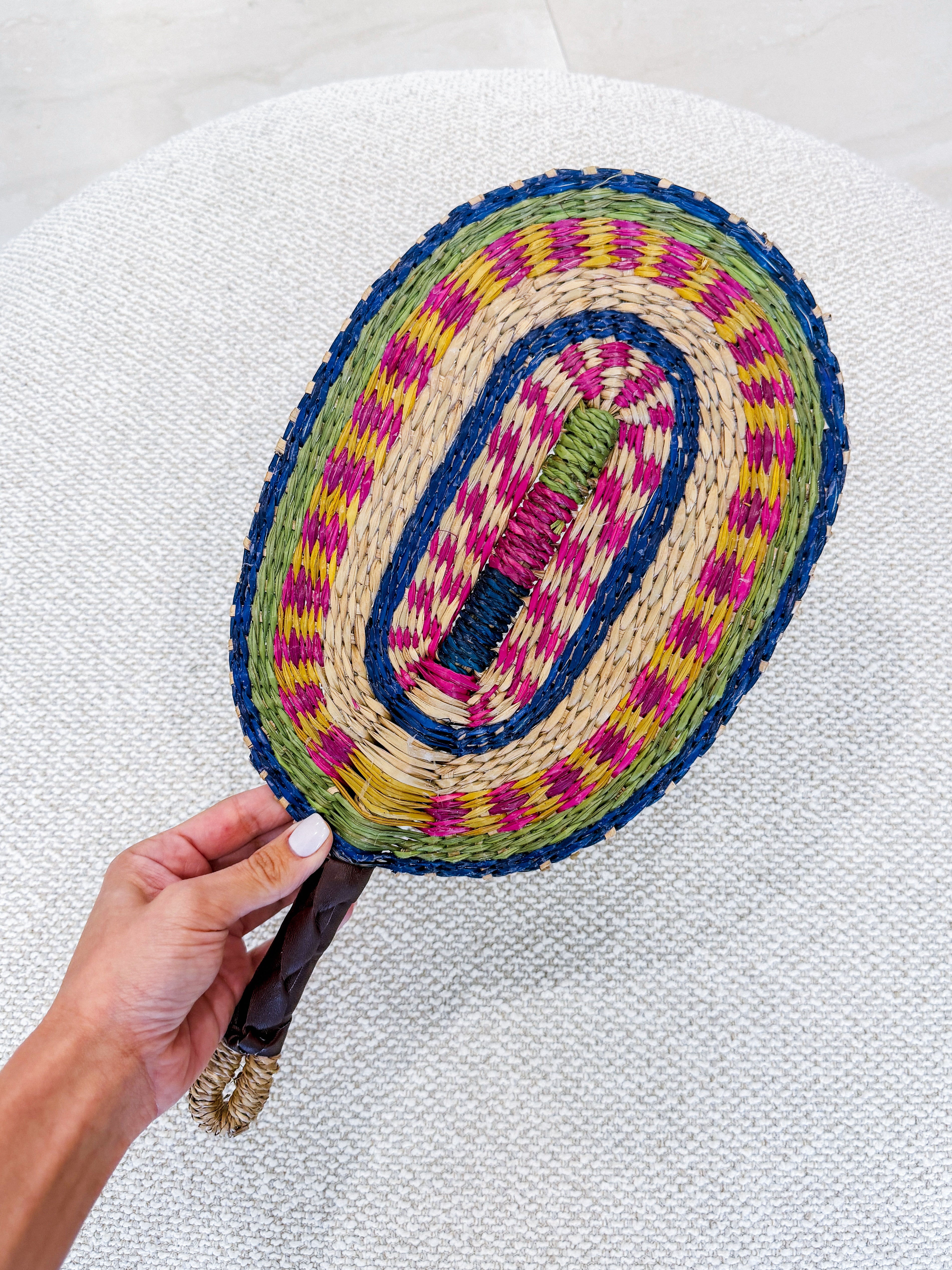HANDWOVEN STATEMENT FANS - OVAL LARGE