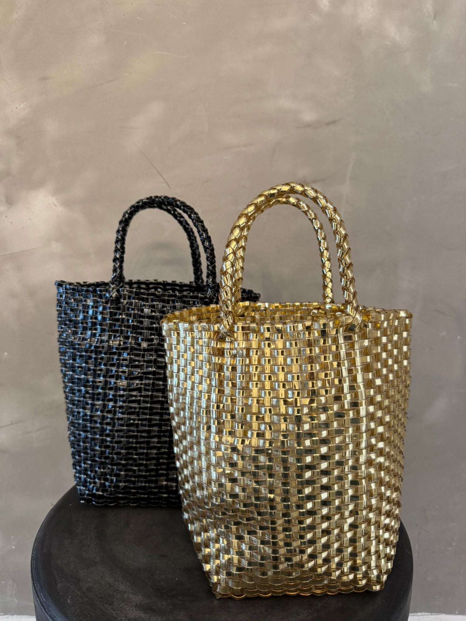 SAMMY WOVEN METALLIC TOTE BAG