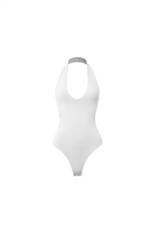 DOUBLE LAYER HALTER NECK BODYSUIT