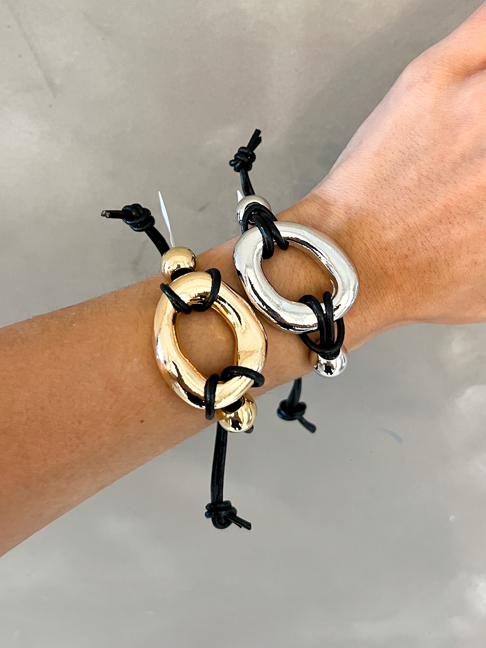 KATHY PLEATHER STRING STATEMENT BRACELET