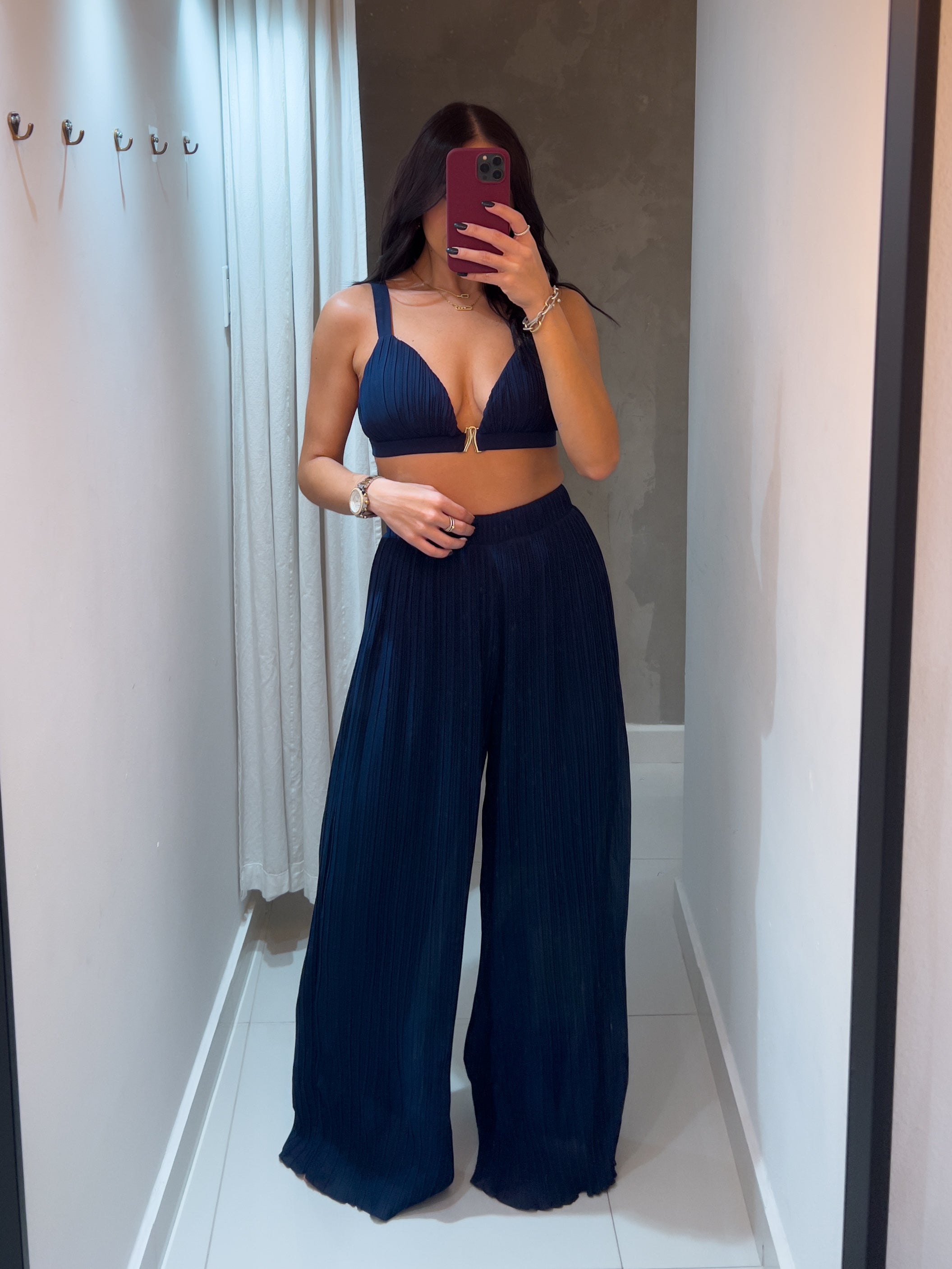 RENATA PLEATED SET IN ECLIPSE BLUE