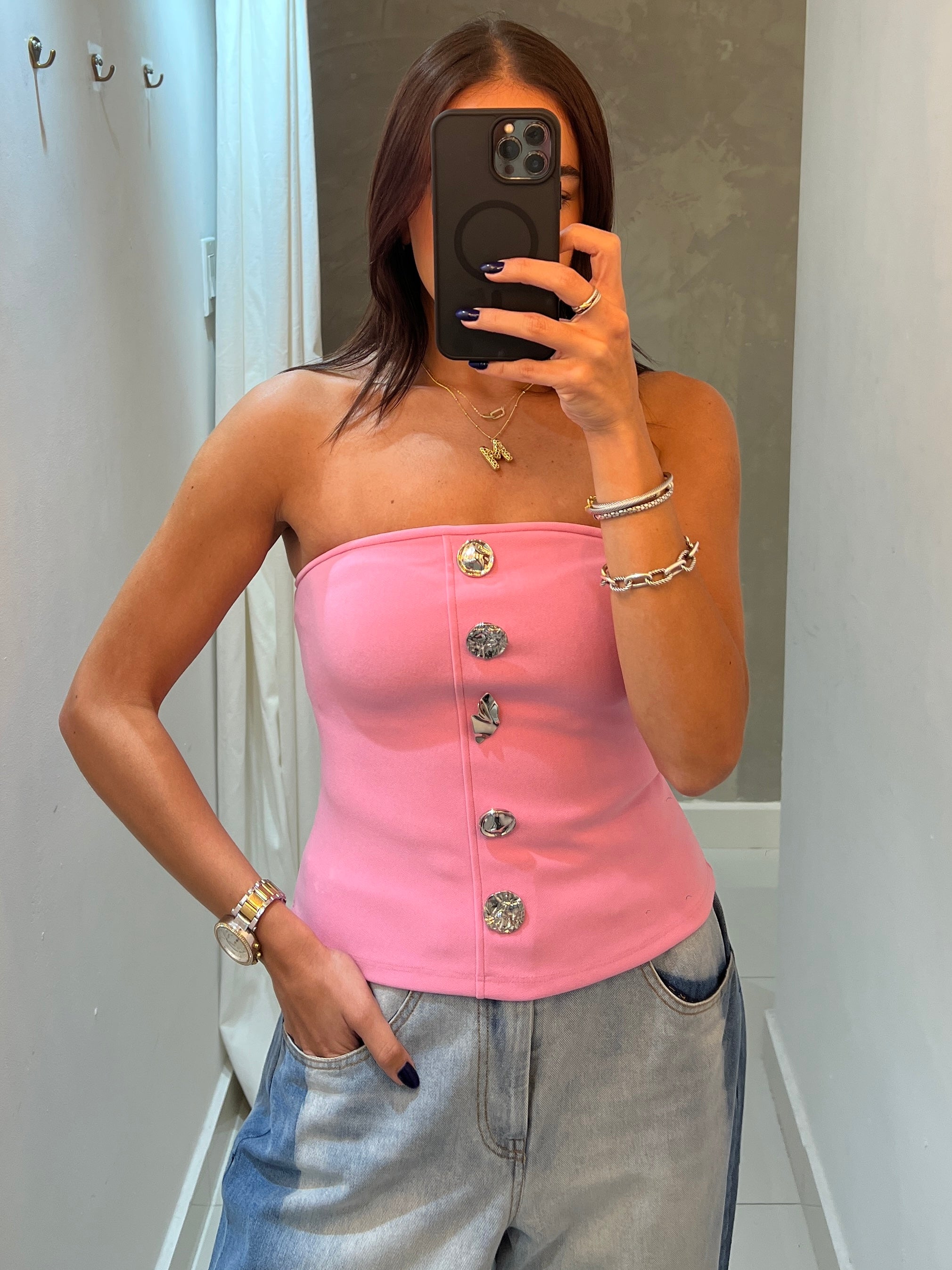 SOPHIE BANDEAU TOP IN PINK